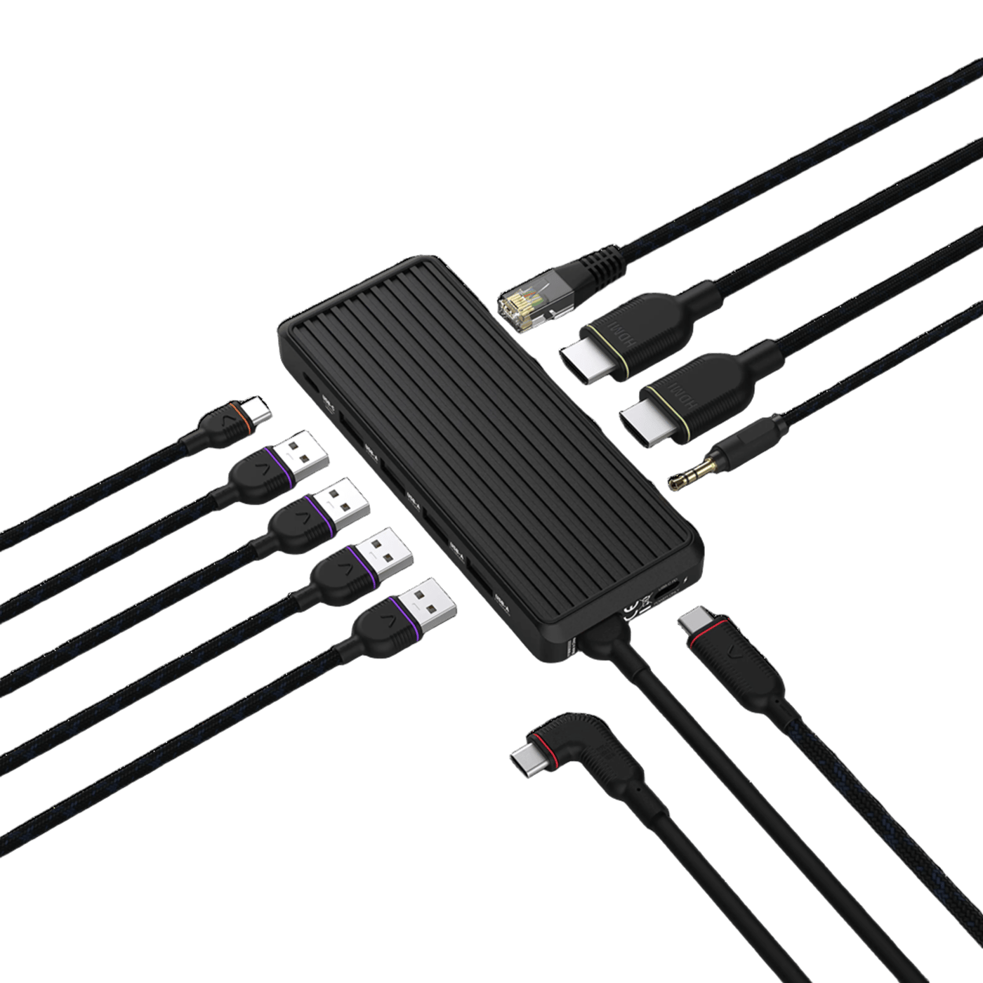 Unisynk USB-C-Hubb 10 portar för dubbla skärmar Windows