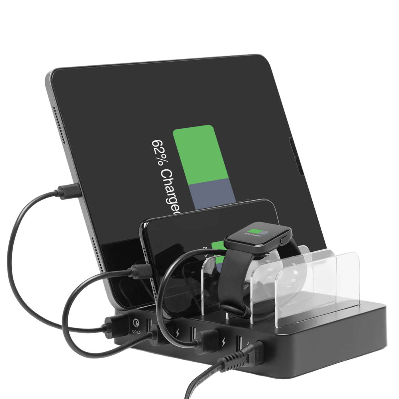 Linocell USB-ladestasjon med stativfunksjon 6 porter