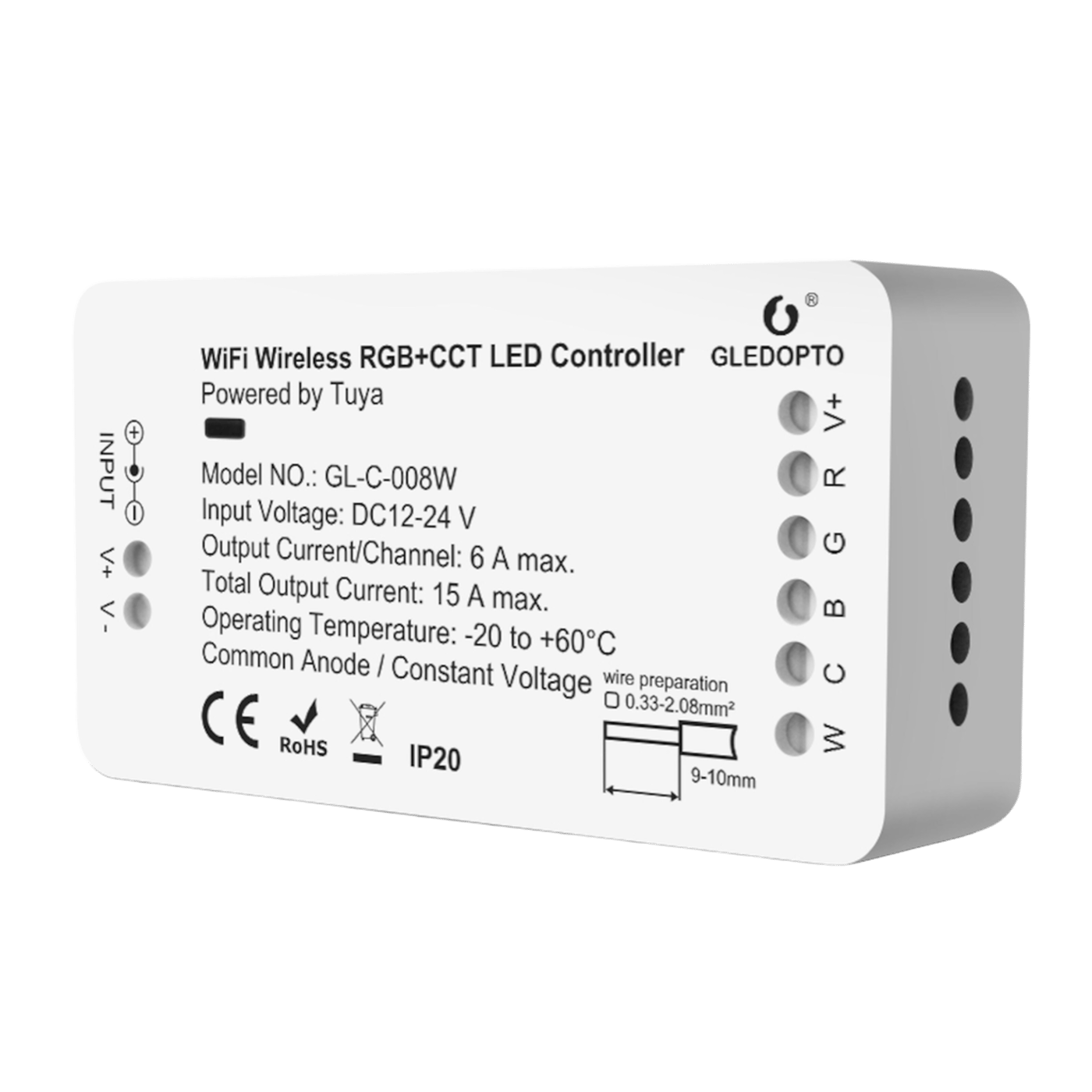 Gledopto RGB+CCT Wifi-controller för LED-list