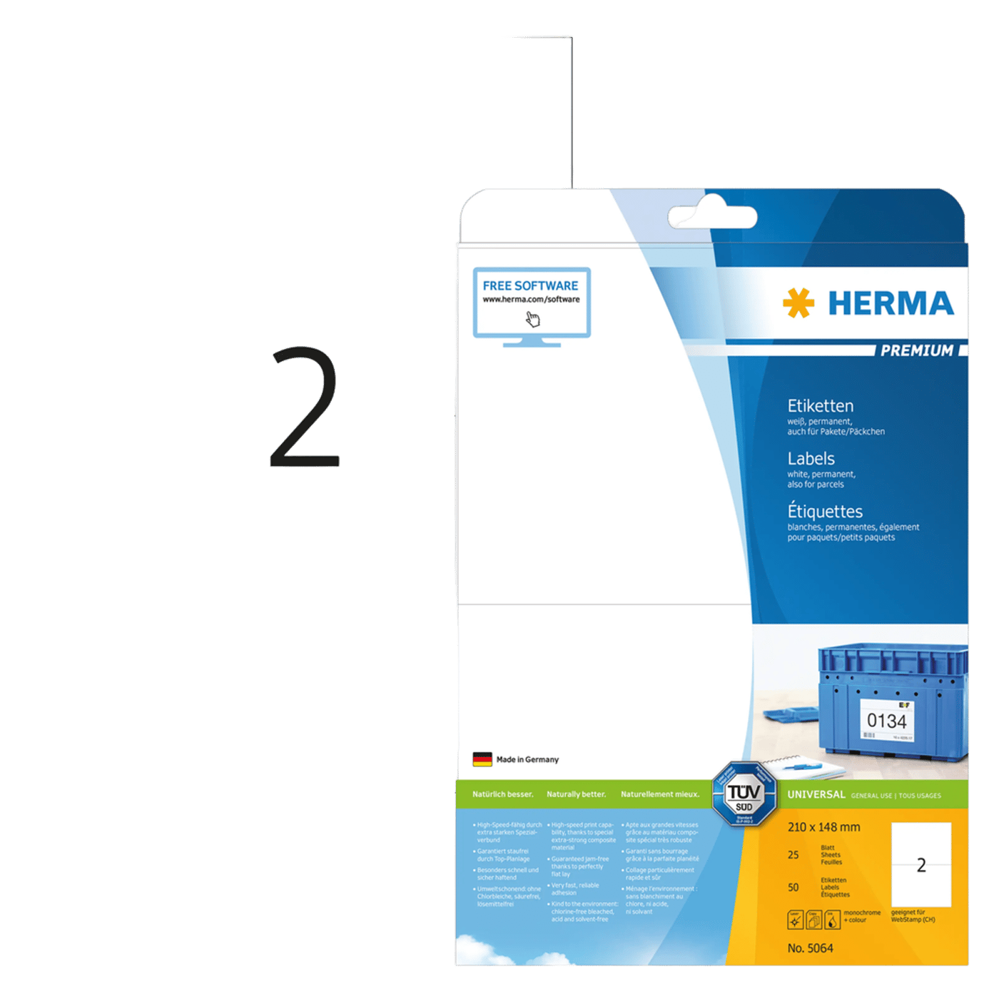 Herma Självhäftande skrivarpapper A5 50-pack Permanent