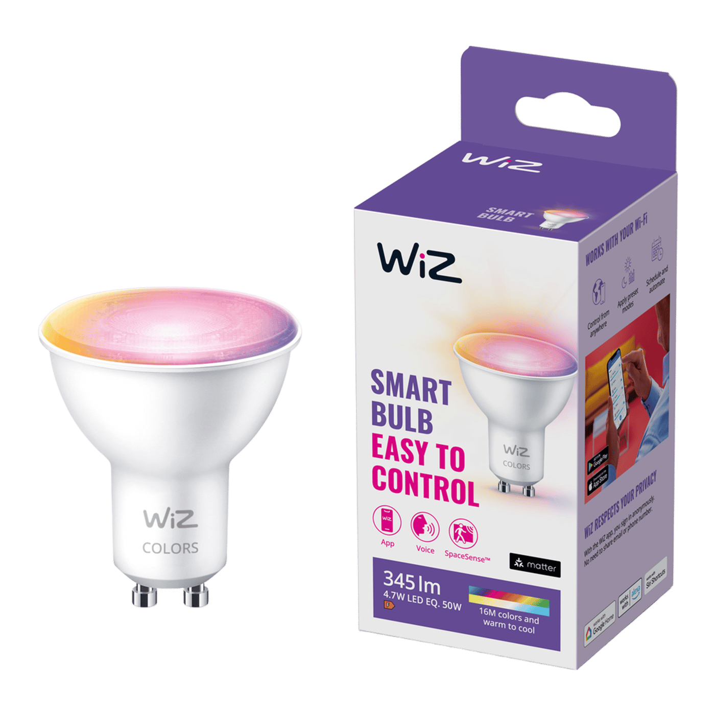 WiZ Color Smart LED-lampa GU10 345 lm