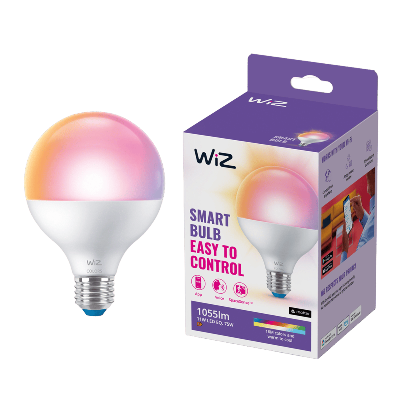 WiZ Color G95 Smart LED-lampa E27 1055 lm
