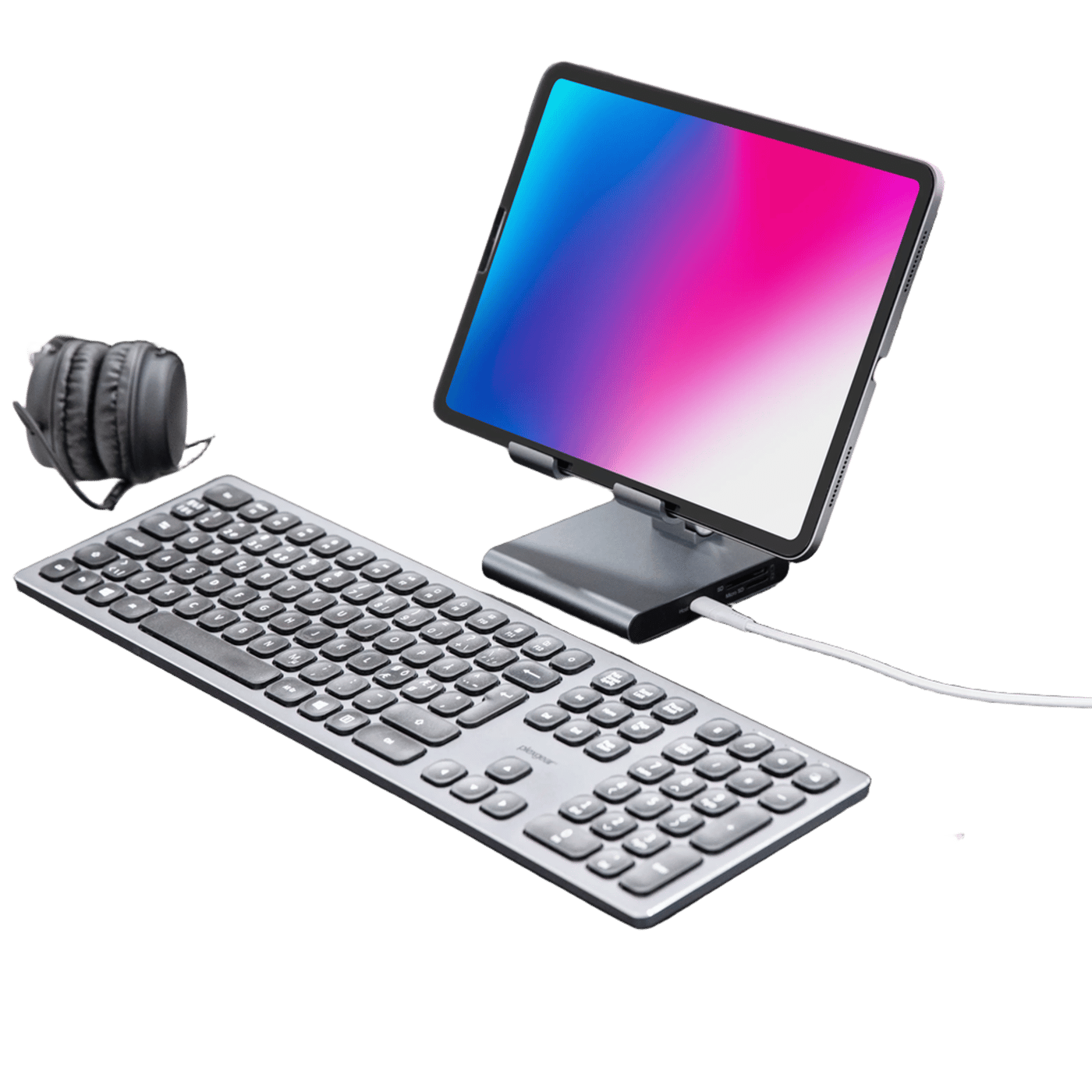 Linocell Premium Stativ og Multi-Hub for nettbrett - 8 porter