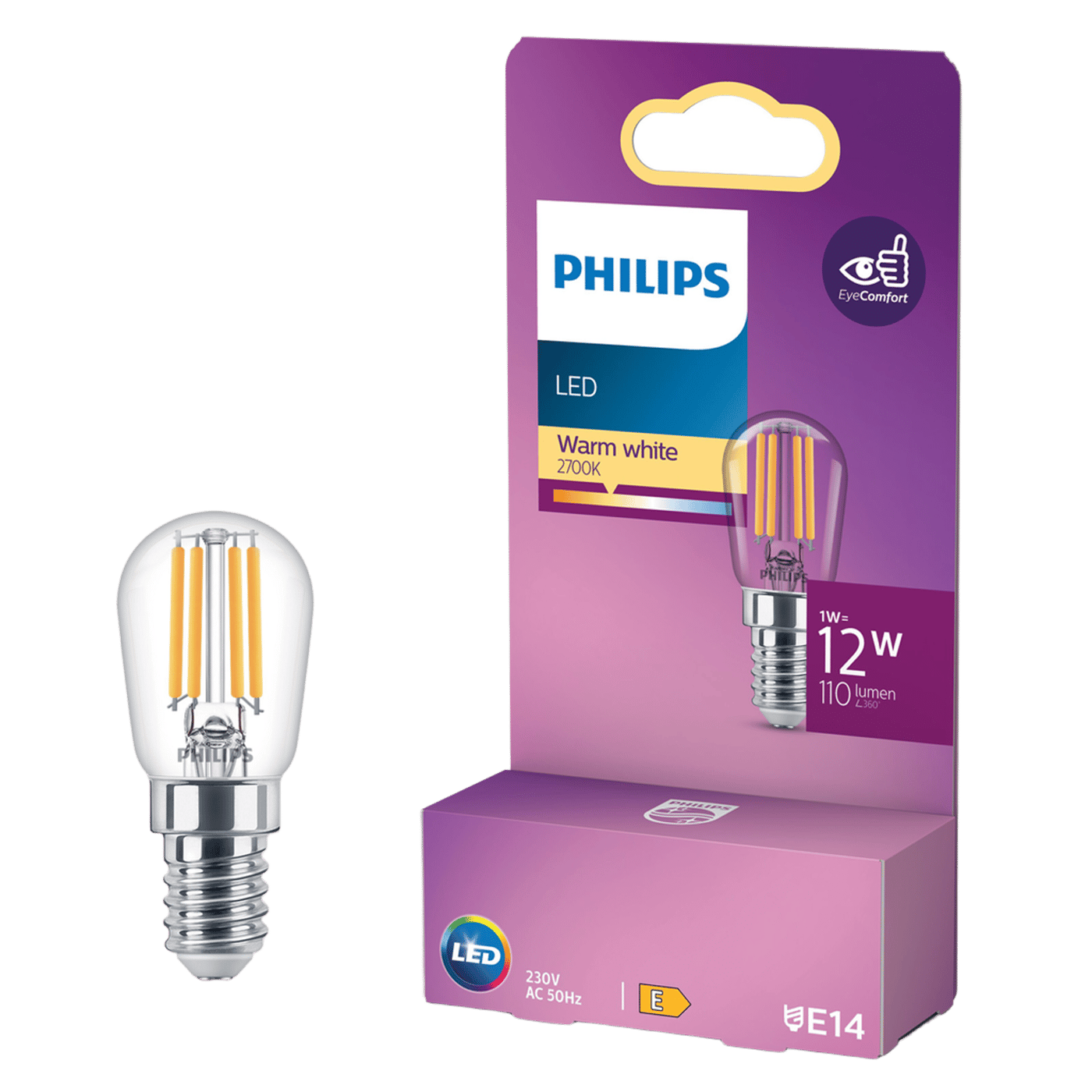 Philips LED-lampa E14 110 lm
