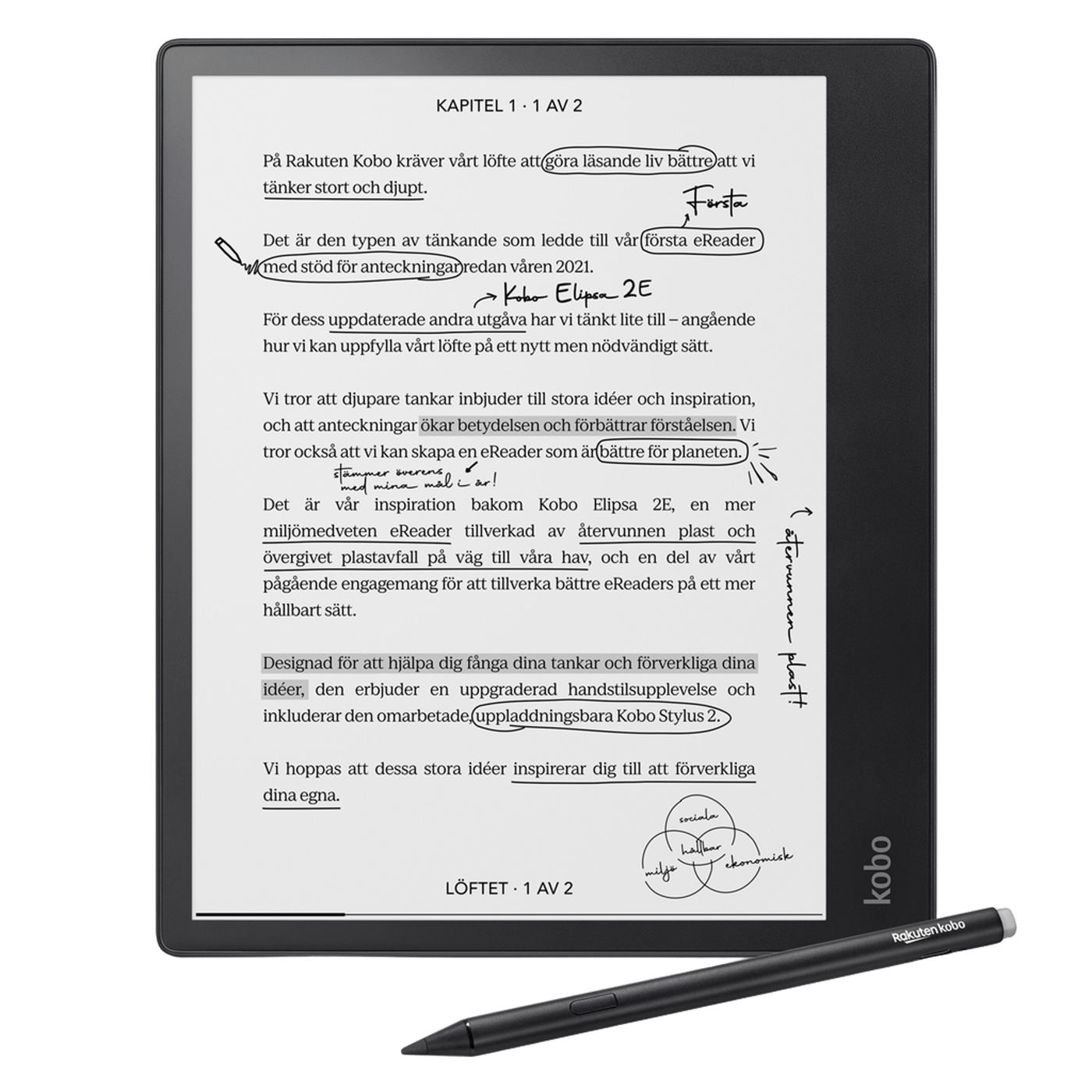 Kobo Notebook Elipsa 2E med Kobo Stylus 2