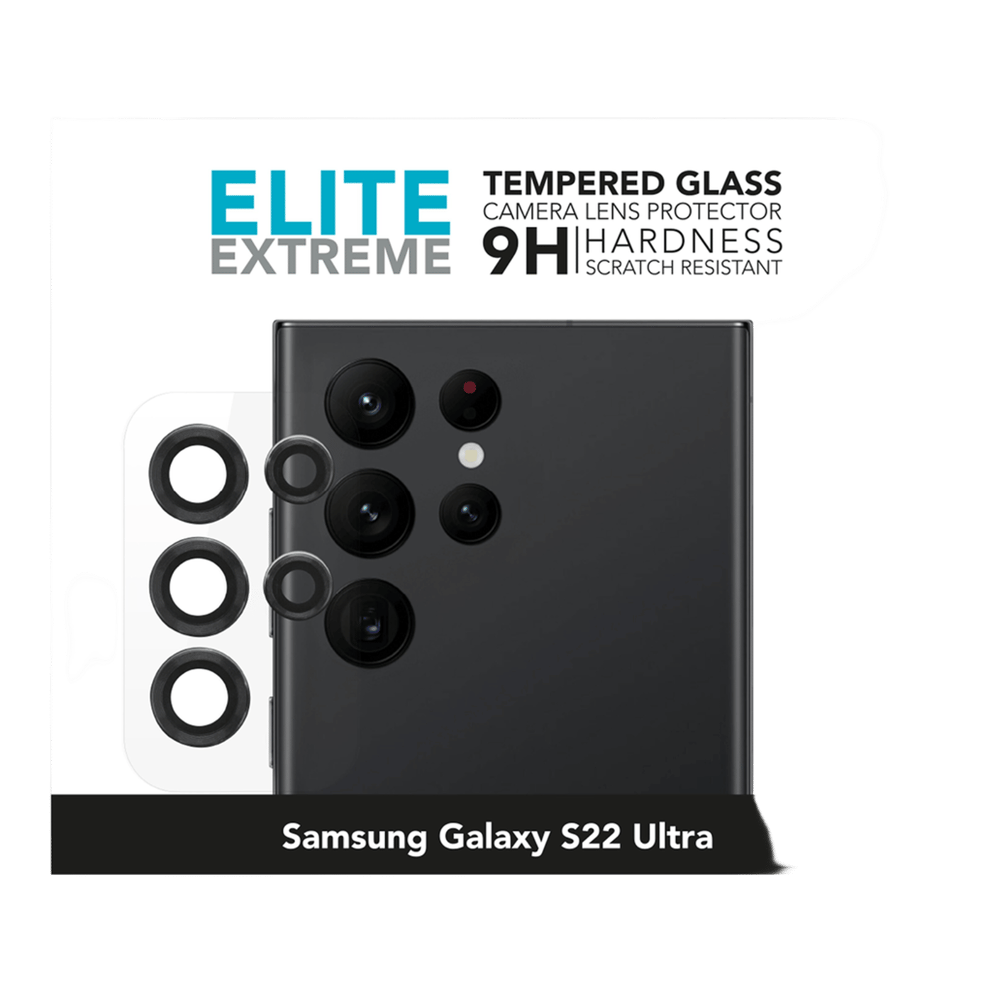 Linocell Elite Extreme Beskyttelse for kameralinsen på Galaxy S22 Ultra