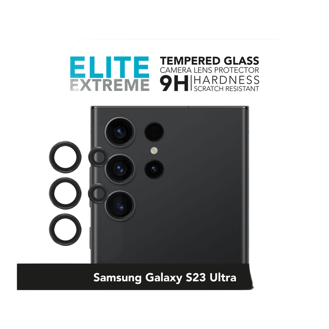 Linocell Elite Extreme Beskyttelse for kameralinsen på Galaxy S23 Ultra