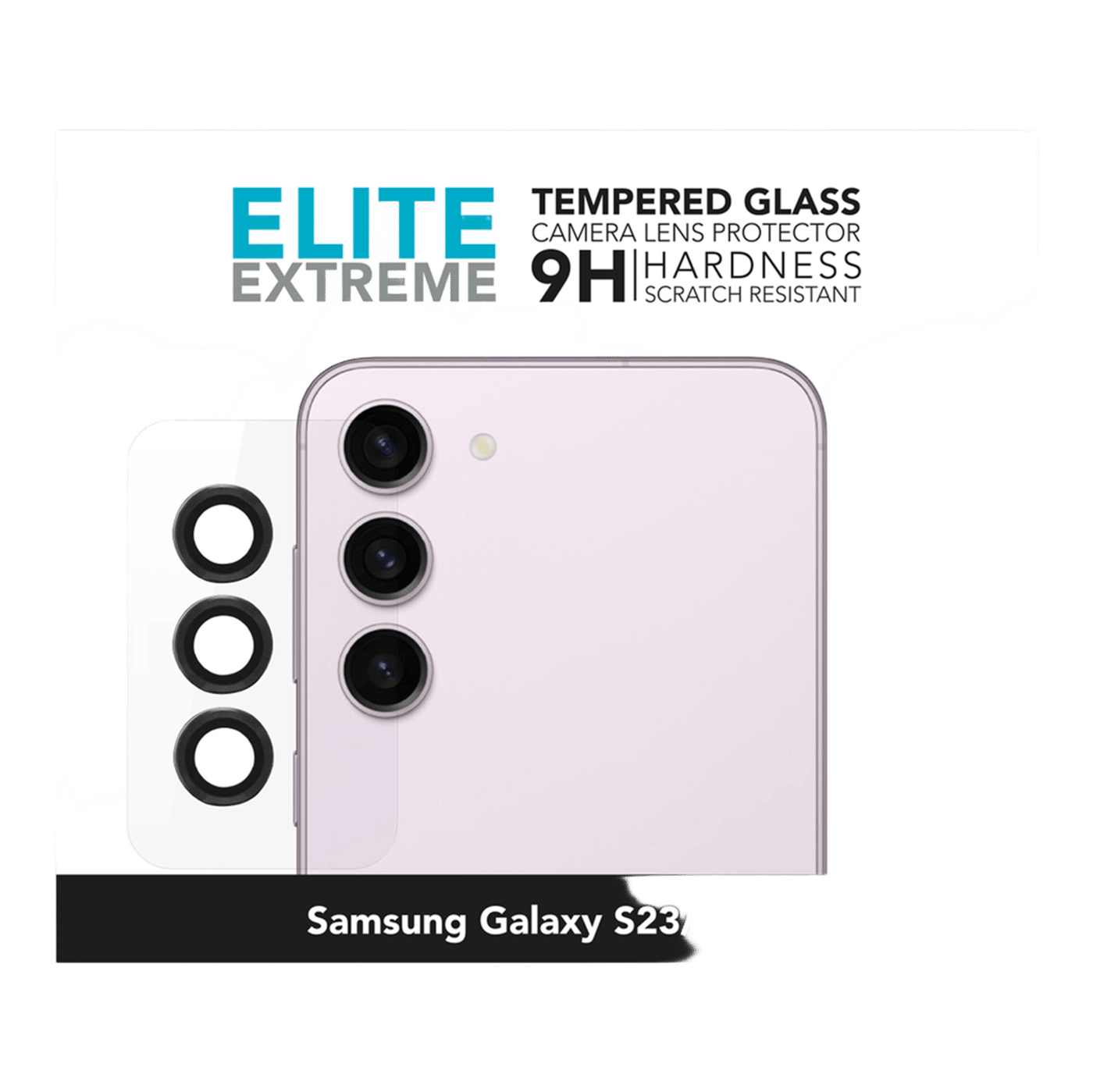 Linocell Elite Extreme Beskyttelse for kameralinsen på Galaxy S23 og S23 Plus
