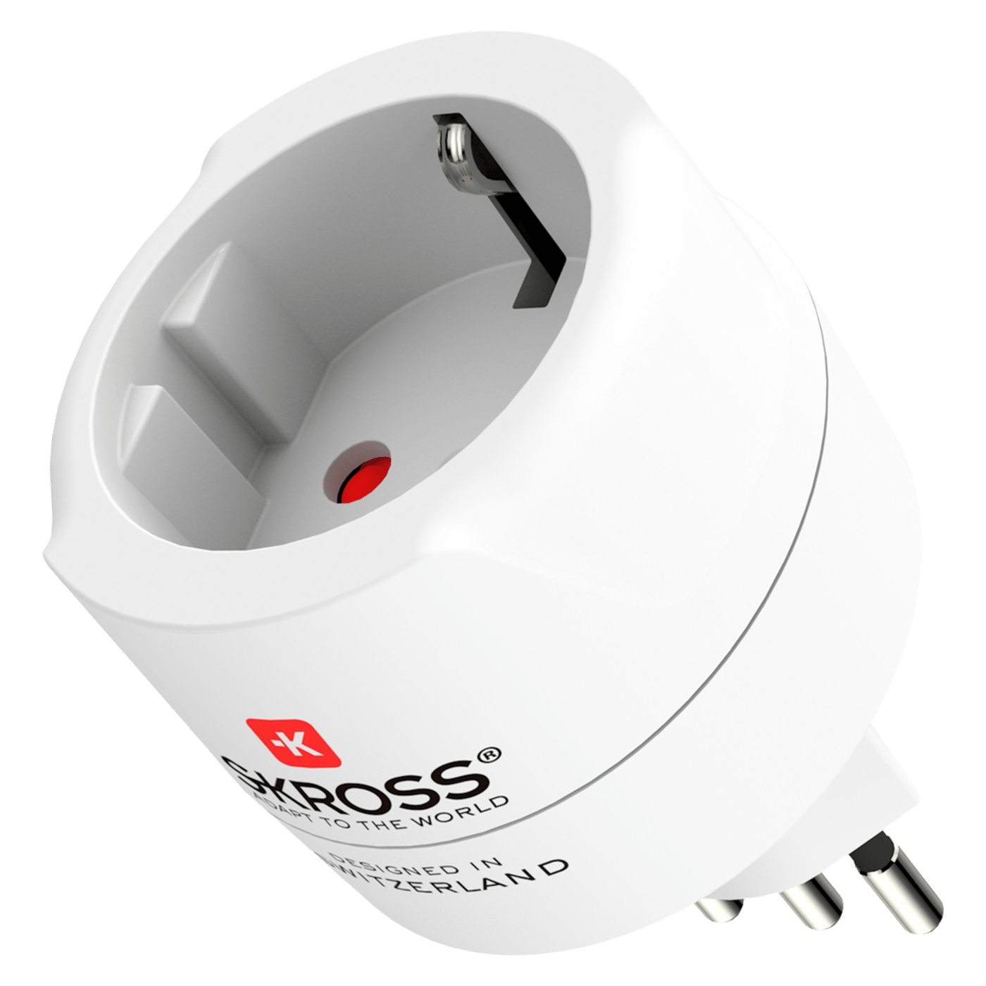 Skross Jordad reseadapter Schweiz, Italien och Brasilien
