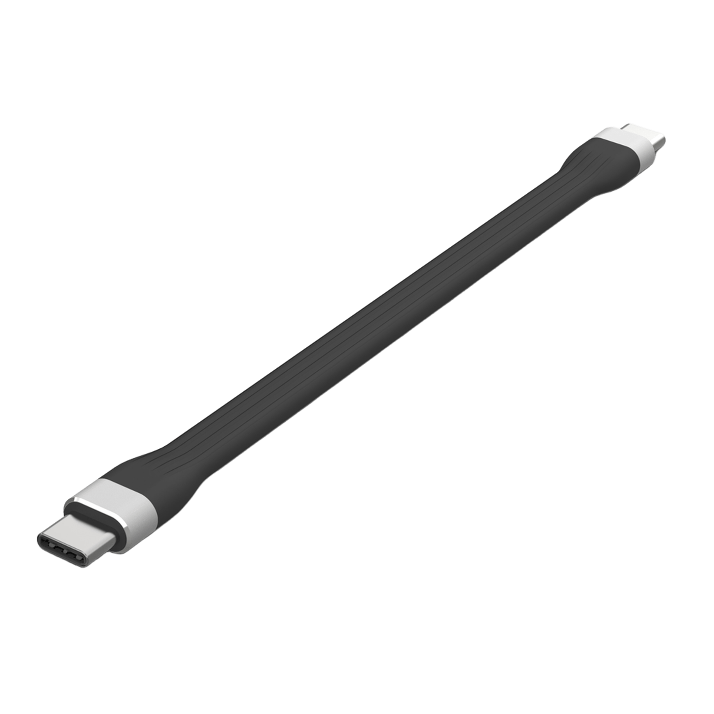 Linocell Flat USB-C-kabel 13 cm Svart