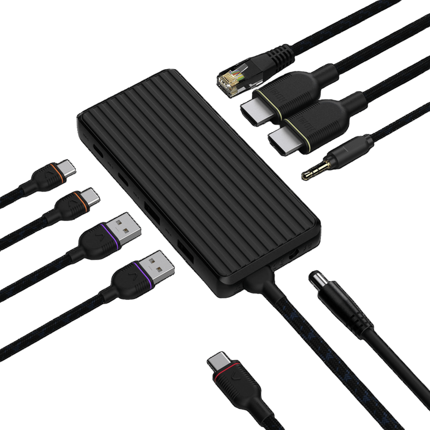 Unisynk USB-C-dokkingstasjon 9 porter 4K for to skjermer