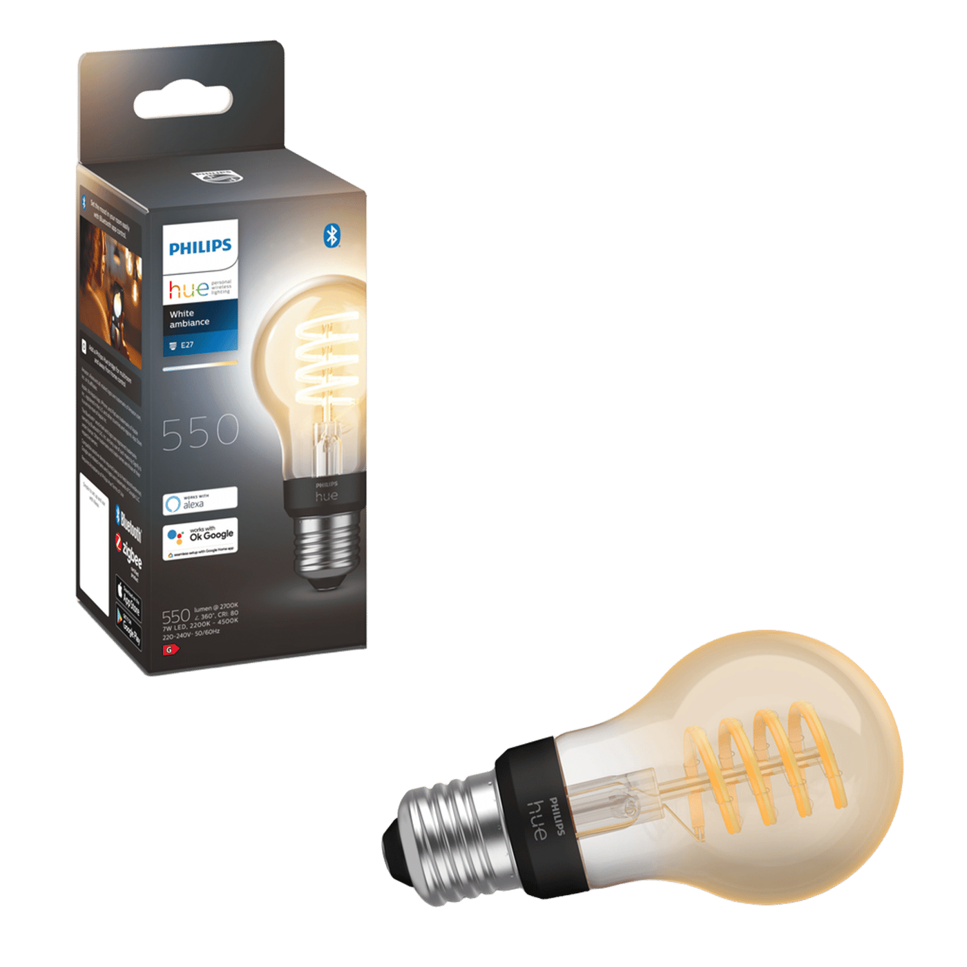 Philips Hue Filament A60 E27 Smart LED-pære 550 lm