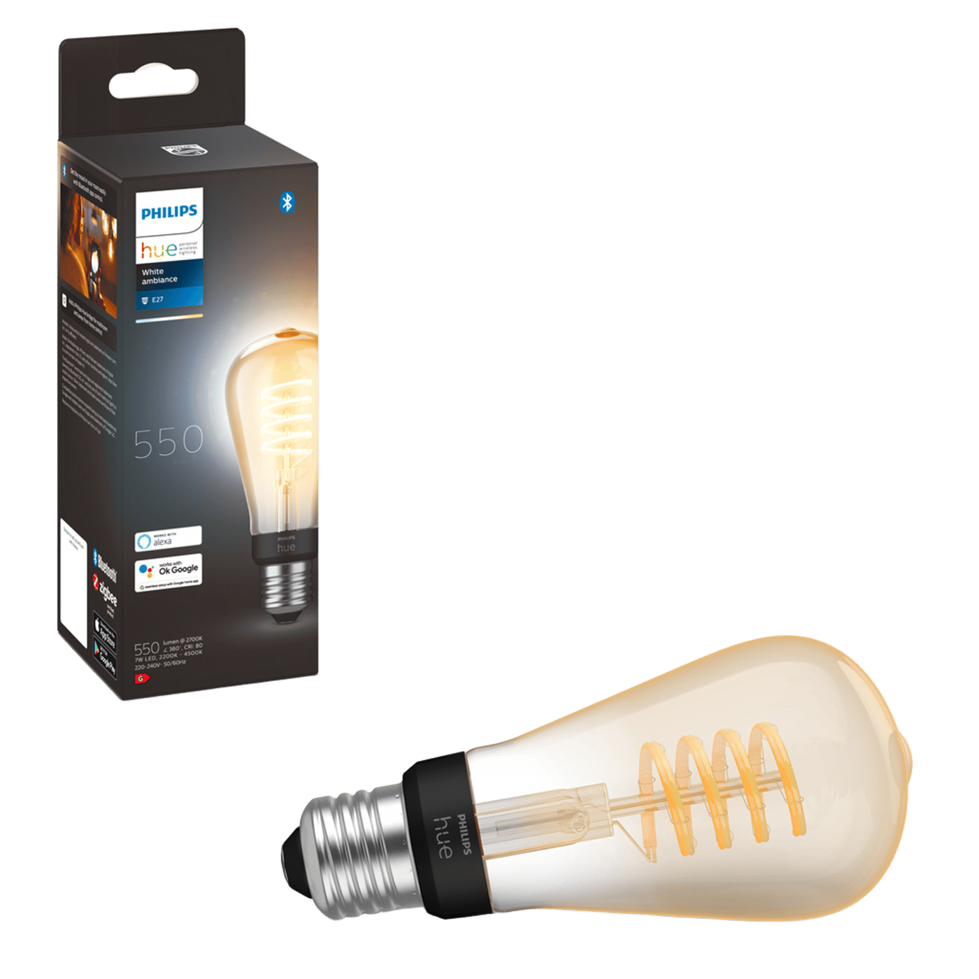 Philips Hue Filament ST64 E27 Smart LED-pære 550 lm