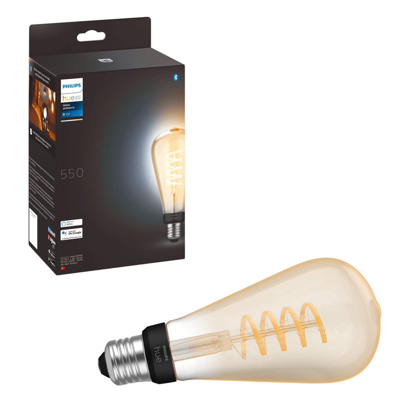 Philips Hue Filament ST72 E27 Smart LED-pære 550 lm