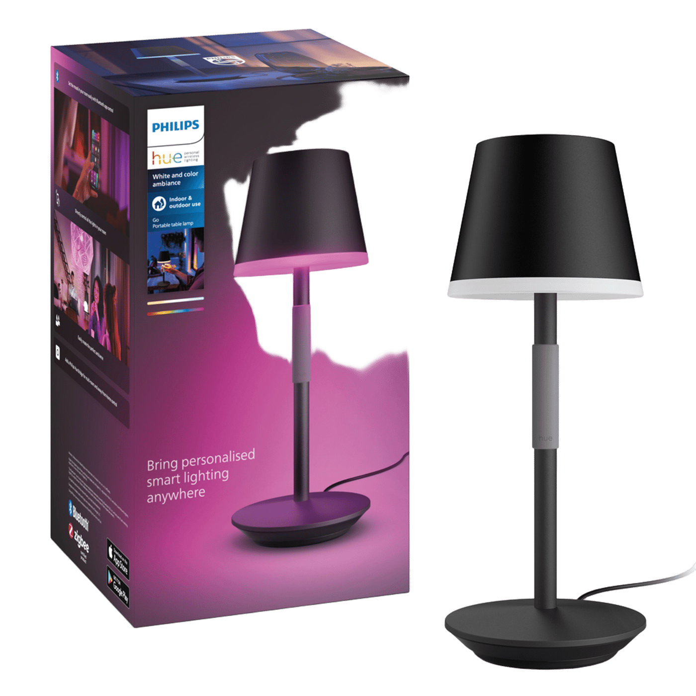Philips Hue Hue Go Portabel bordlampe 530 lm Svart