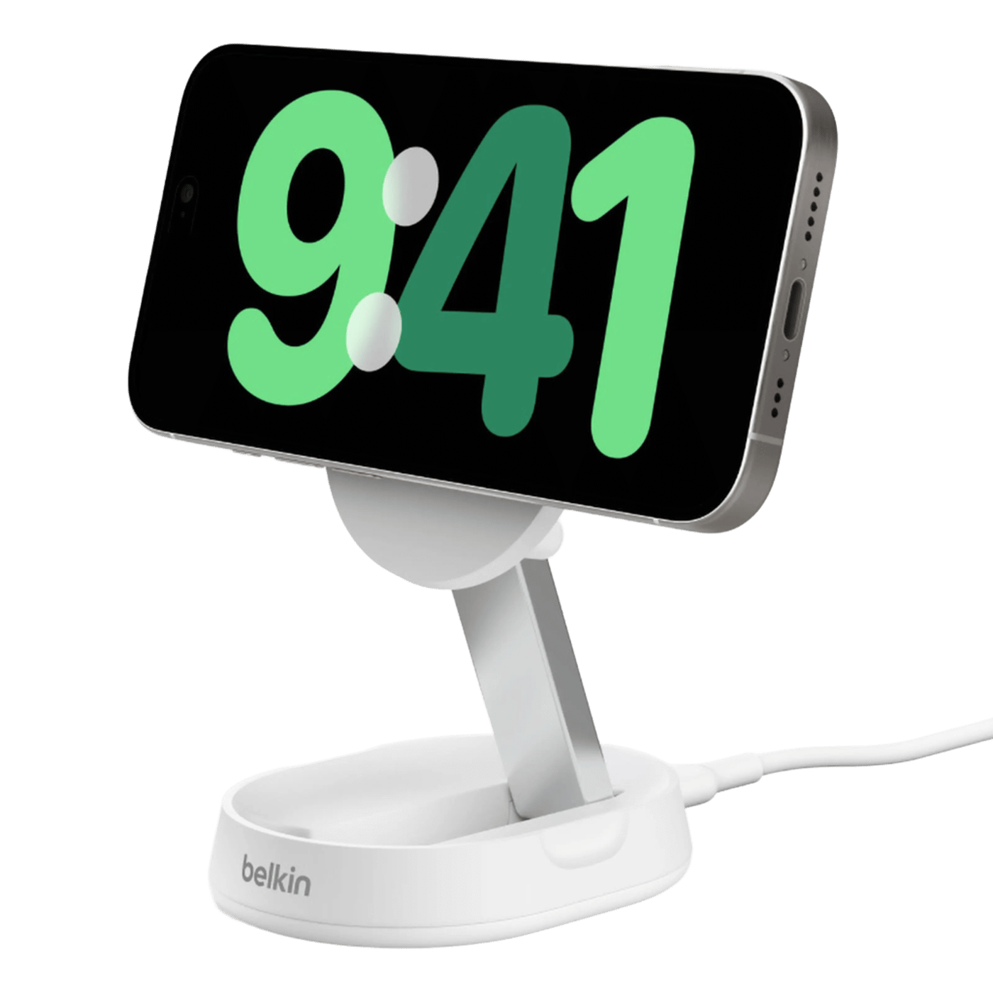 Belkin BoostCharge Pro Ladestativ med Qi2 15 W Hvit