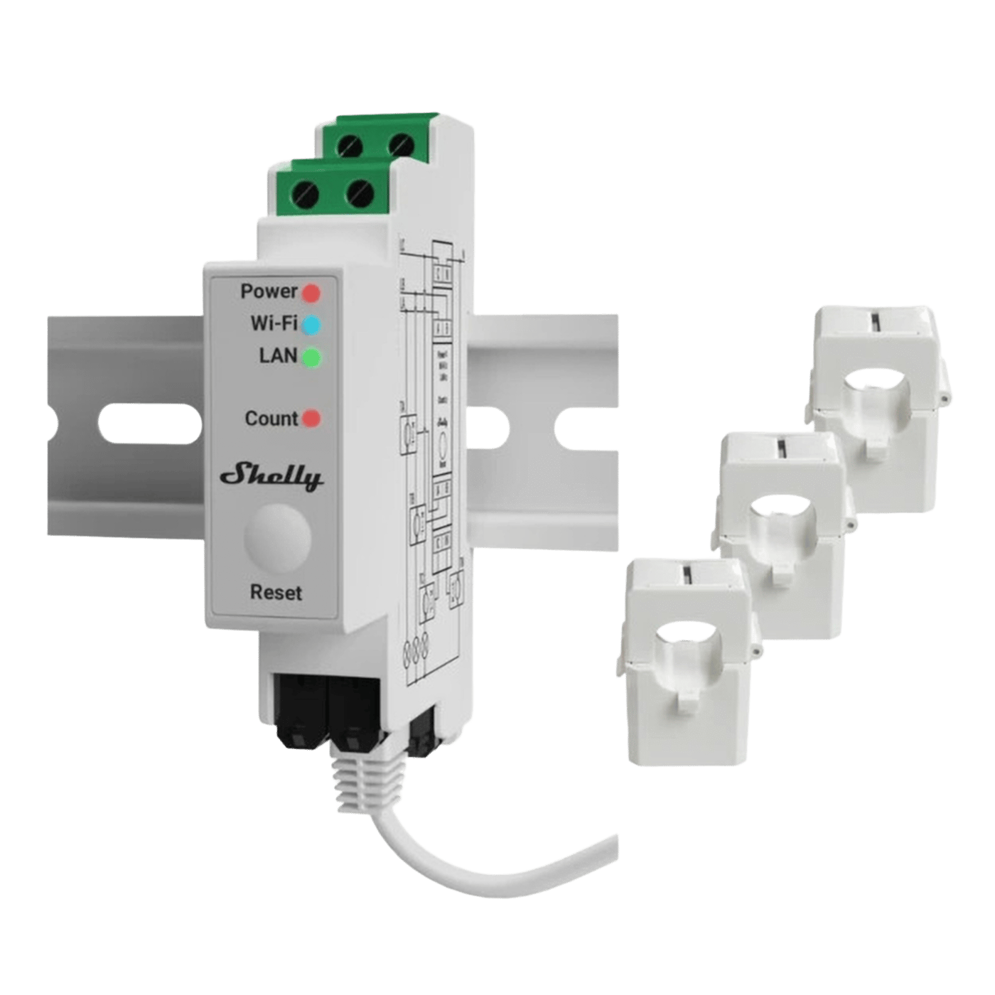 Shelly Pro 3EM Energimåler 120 A