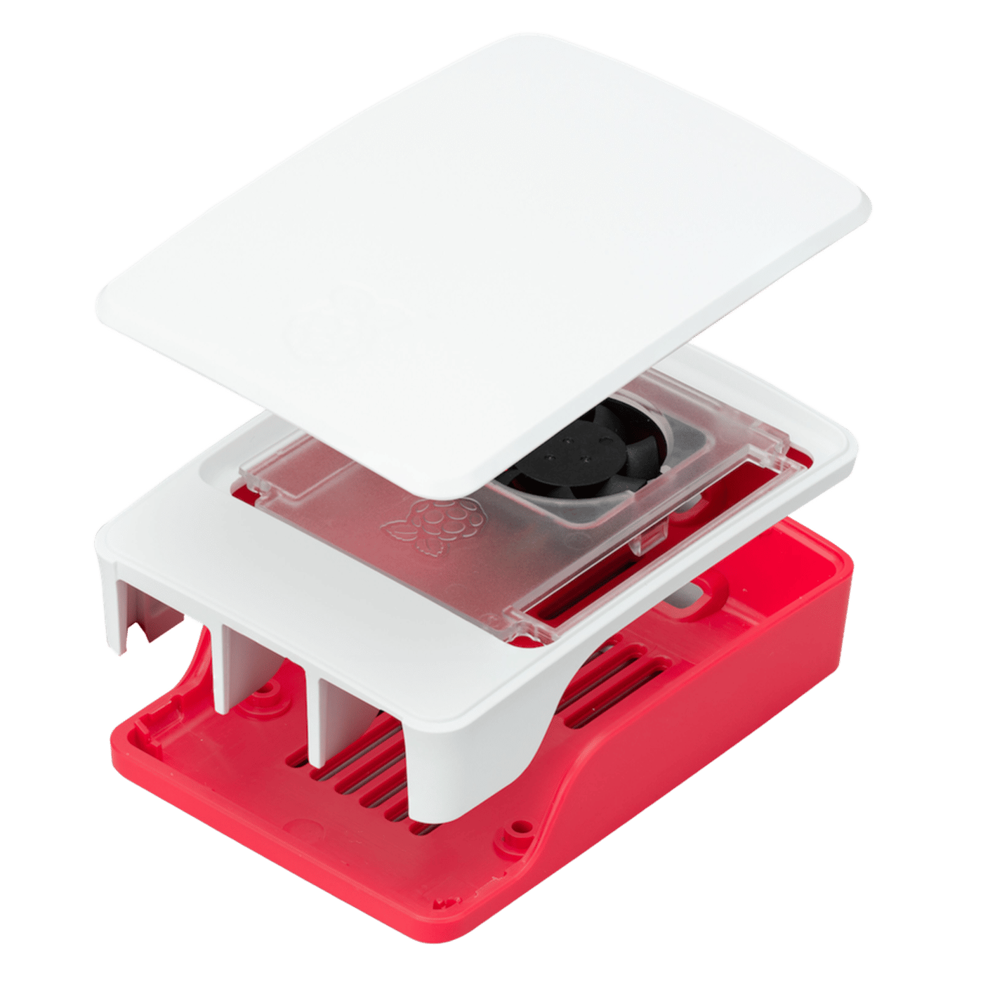 Raspberry Pi SC1159 Chassi med fläkt för Raspberry Pi 5 Model B Red/White