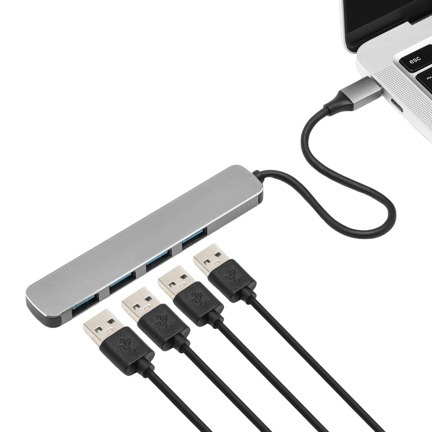 Plexgear USB-C til 4x USB-A-adapter CB223