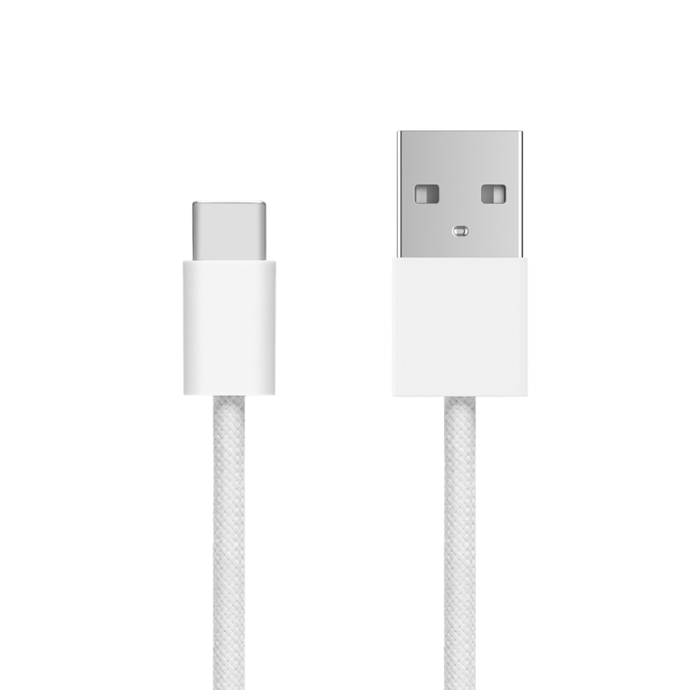 Linocell Flettet USB-A- til USB-C-kabel Hvit 0,5 m