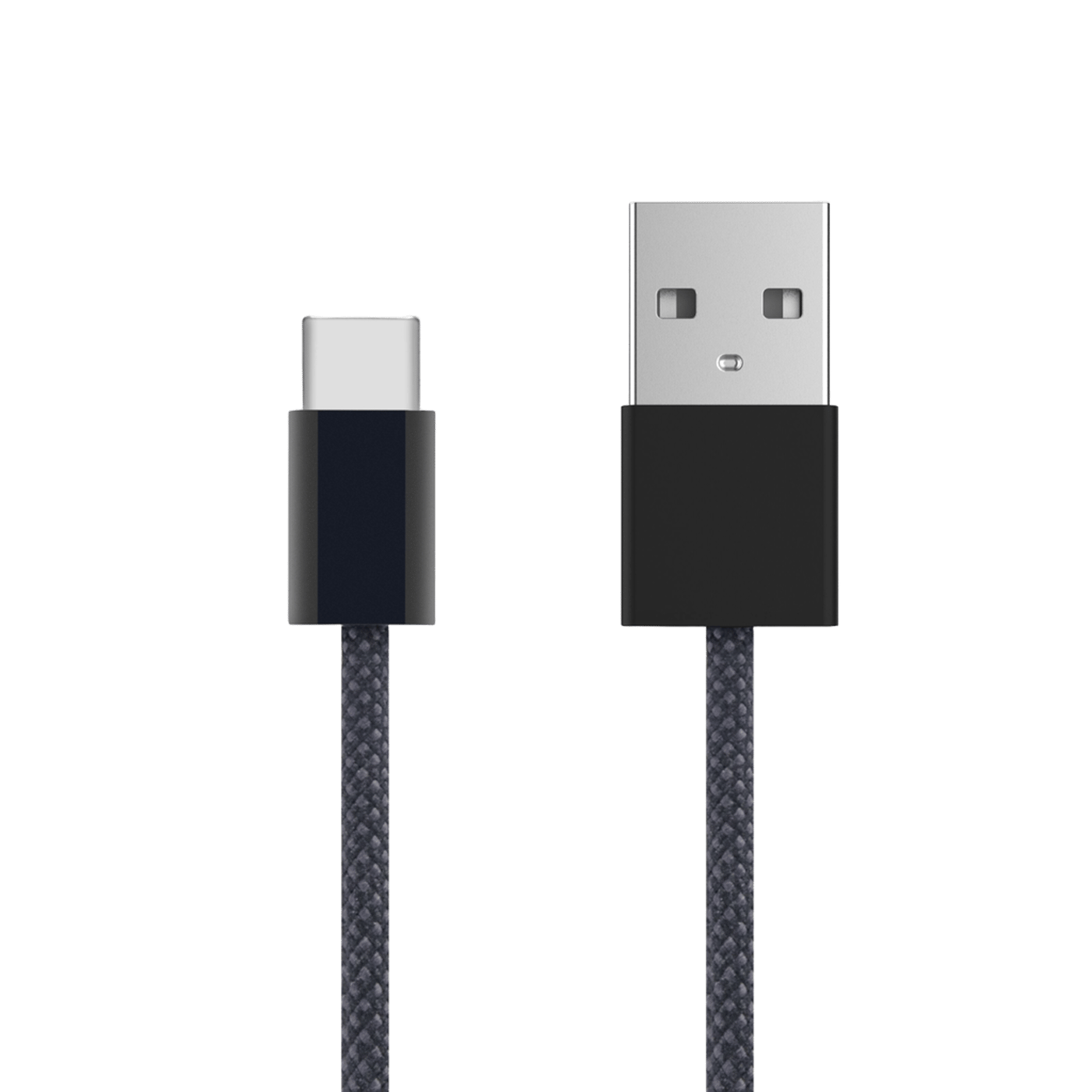 Linocell Flätad USB-A- till USB-C-kabel Svart 1 m