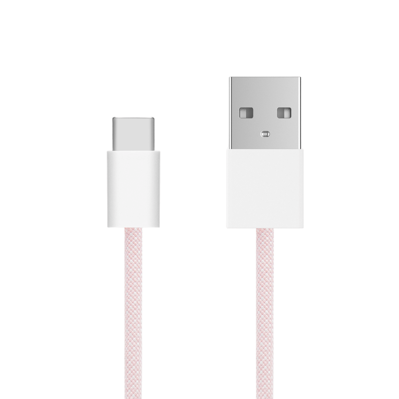 Linocell Flätad USB-A- till USB-C-kabel Rosa 0,5 m