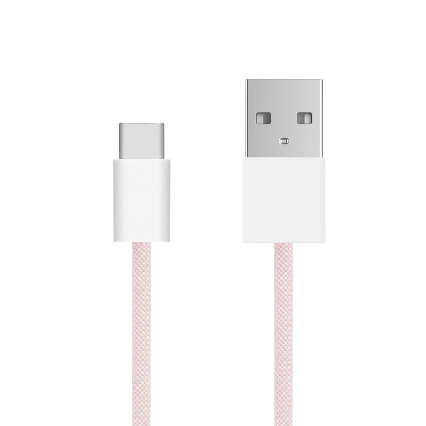 Linocell Flettet USB-A- til USB-C-kabel Rosa 1 m
