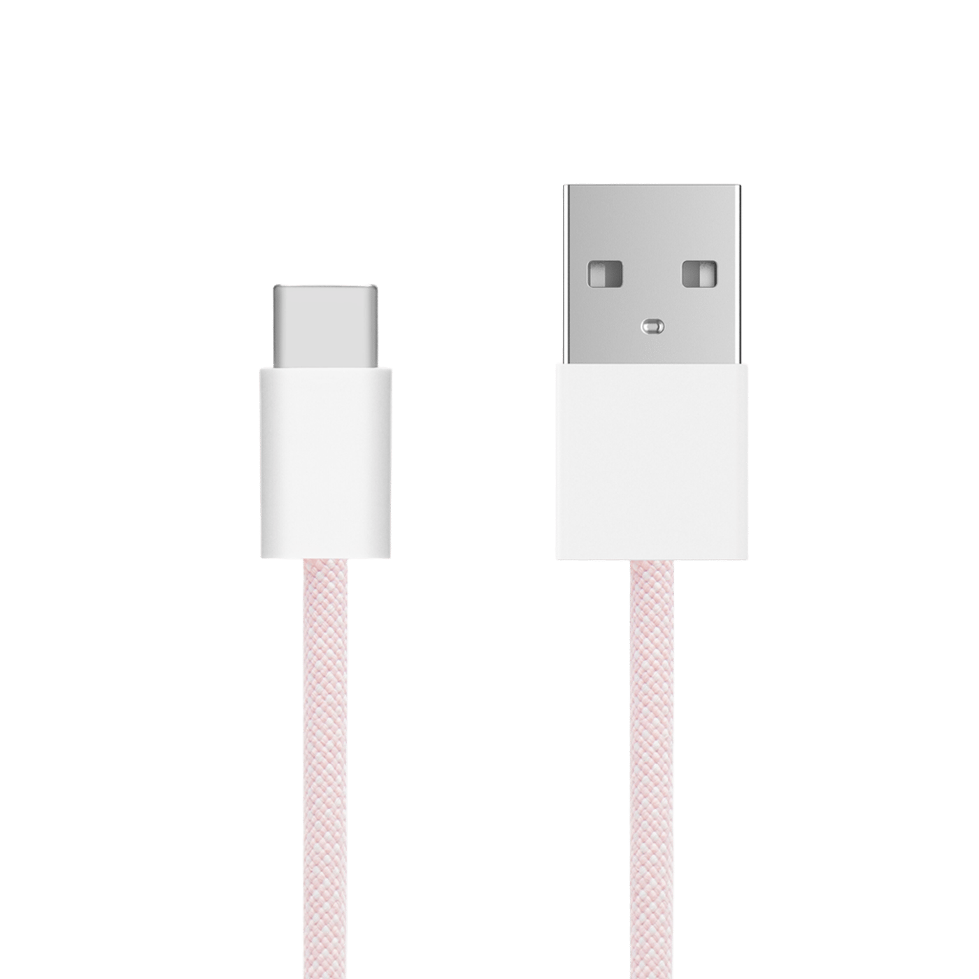 Linocell Flätad USB-A- till USB-C-kabel Rosa 2 m