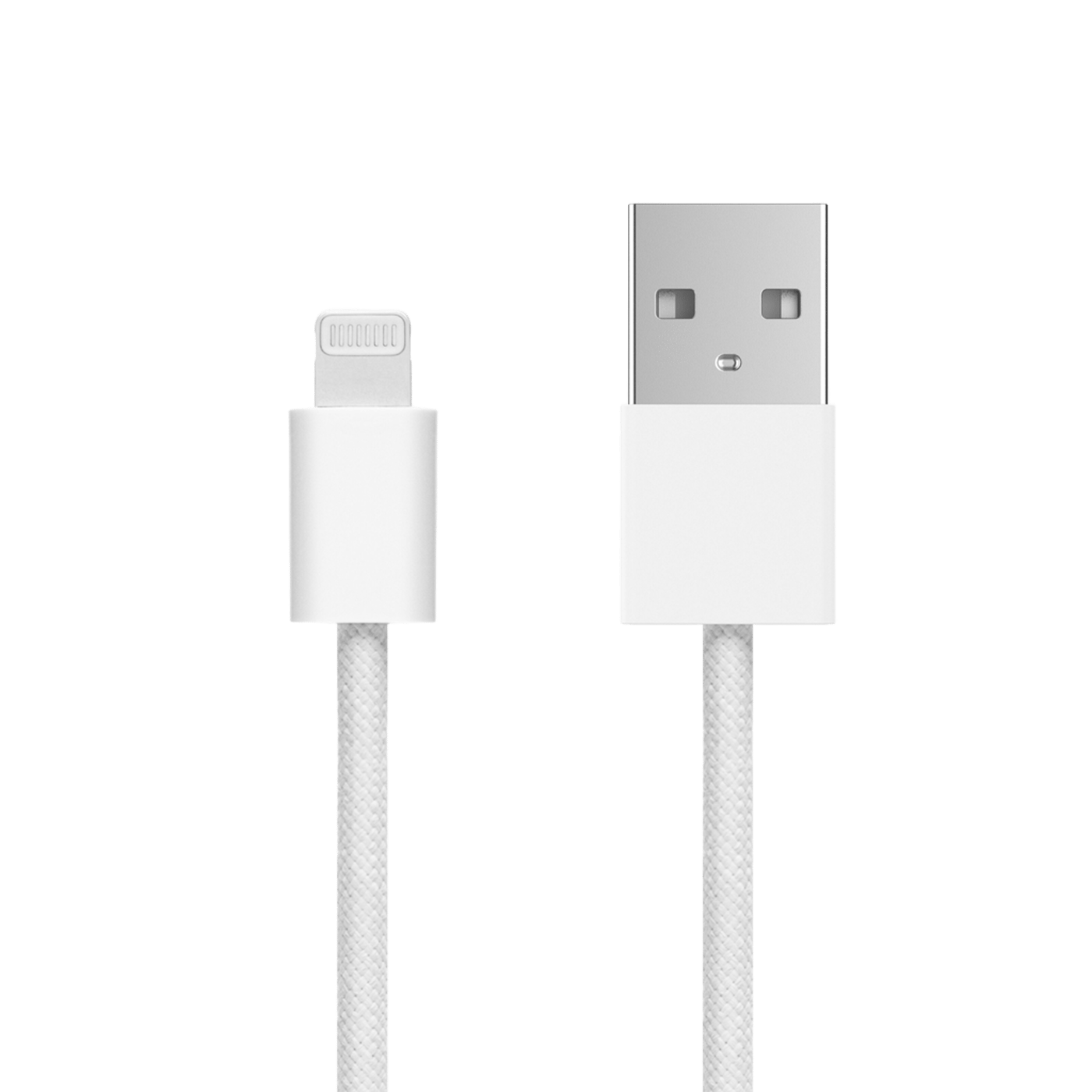 Linocell Flätad USB-A- till Lightning-kabel Vit 1 m