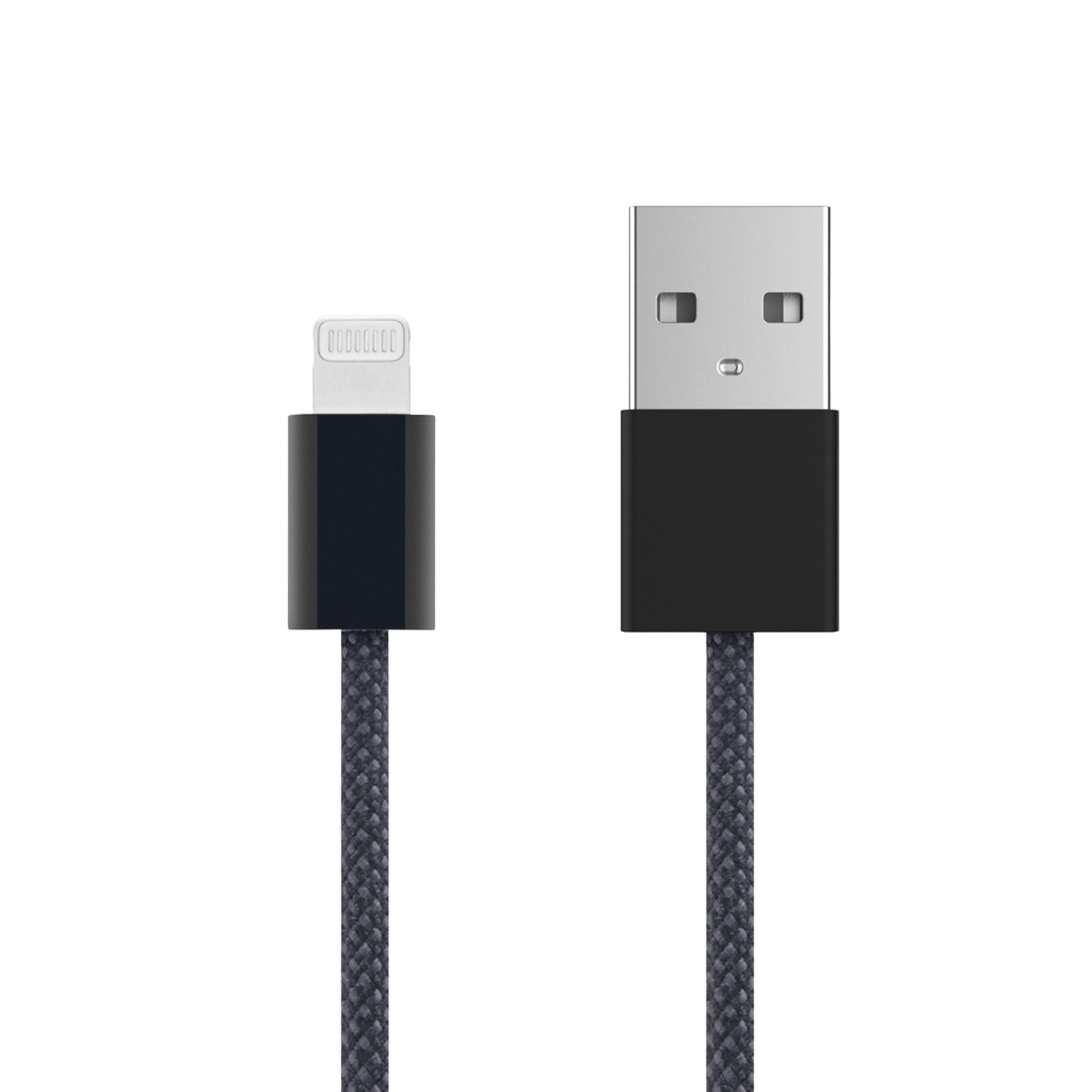 Linocell Flätad USB-A- till Lightning-kabel Svart 1 m