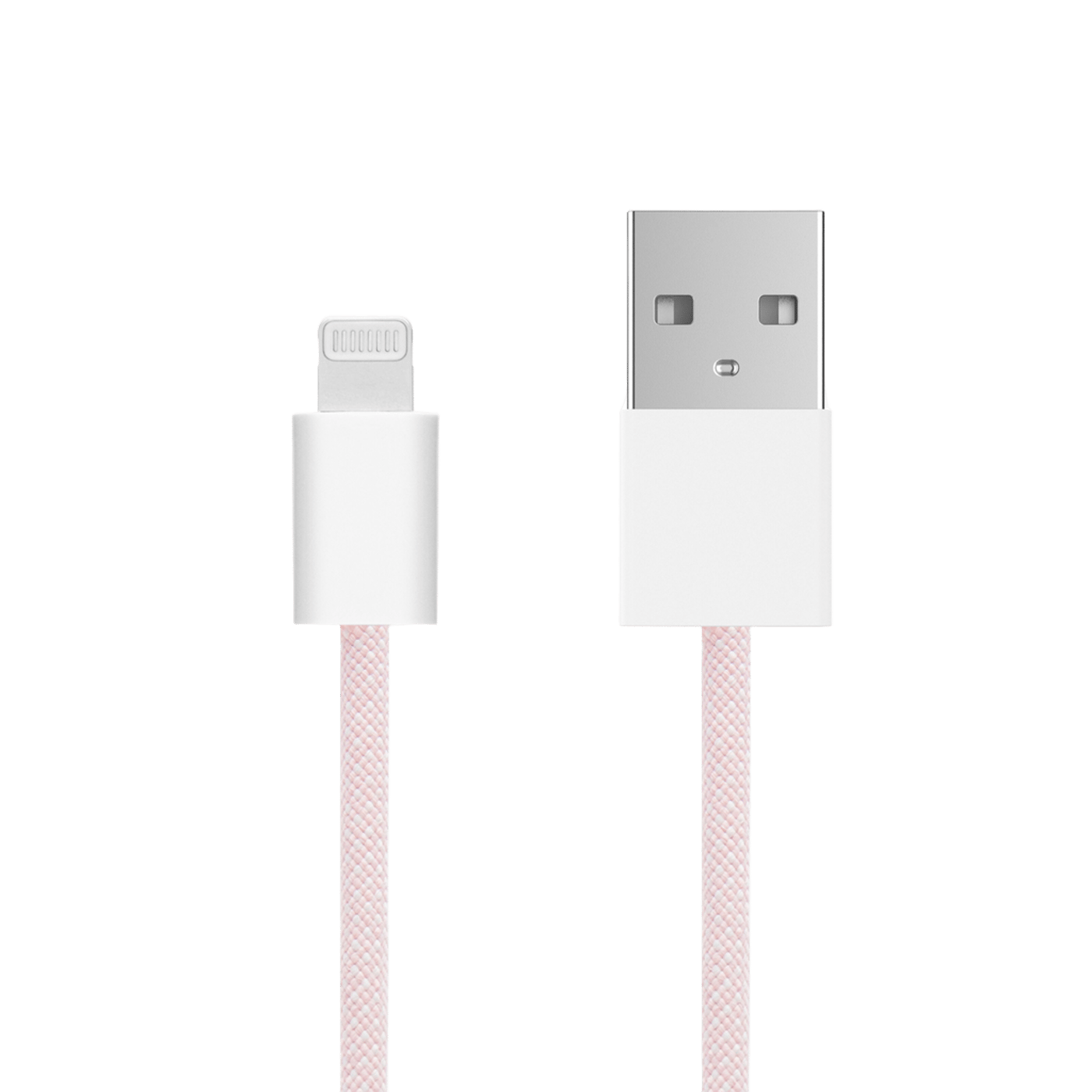 Linocell Flettet USB-A- til Lightning-kabel Rosa 0,5 m