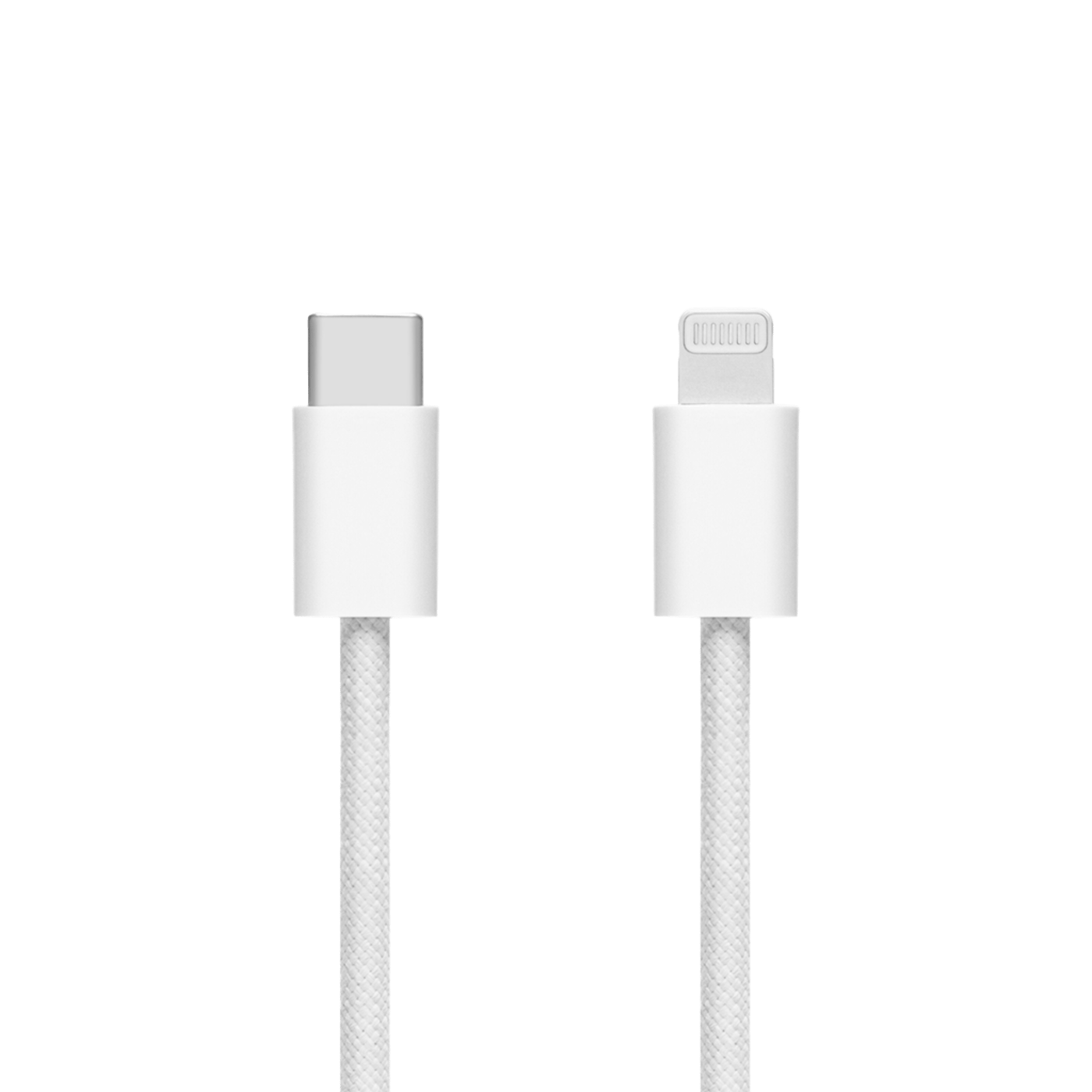 Linocell Flätad USB-C- till Lightning-kabel Vit 0,5 m