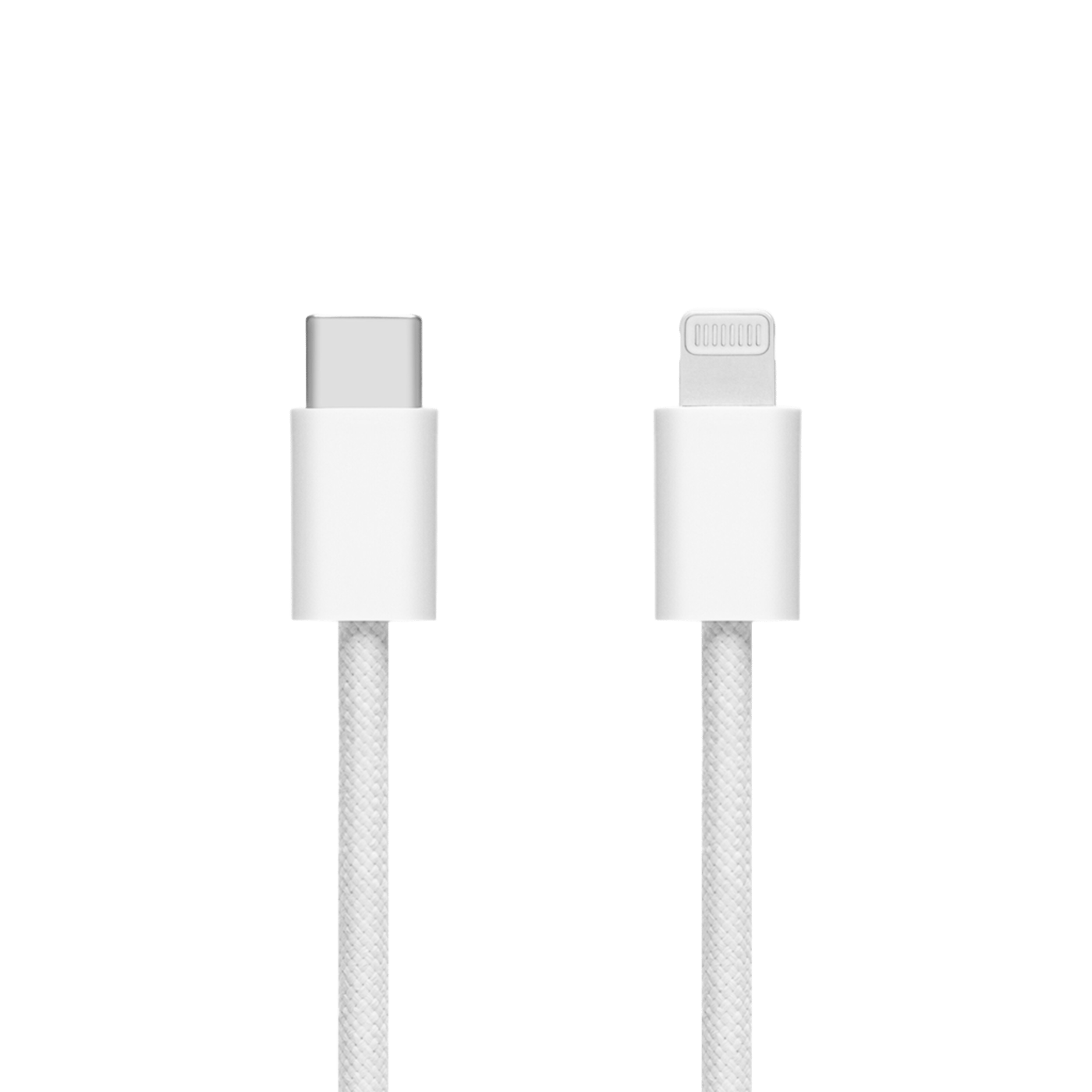 Linocell Flätad USB-C- till Lightning-kabel Vit 1 m