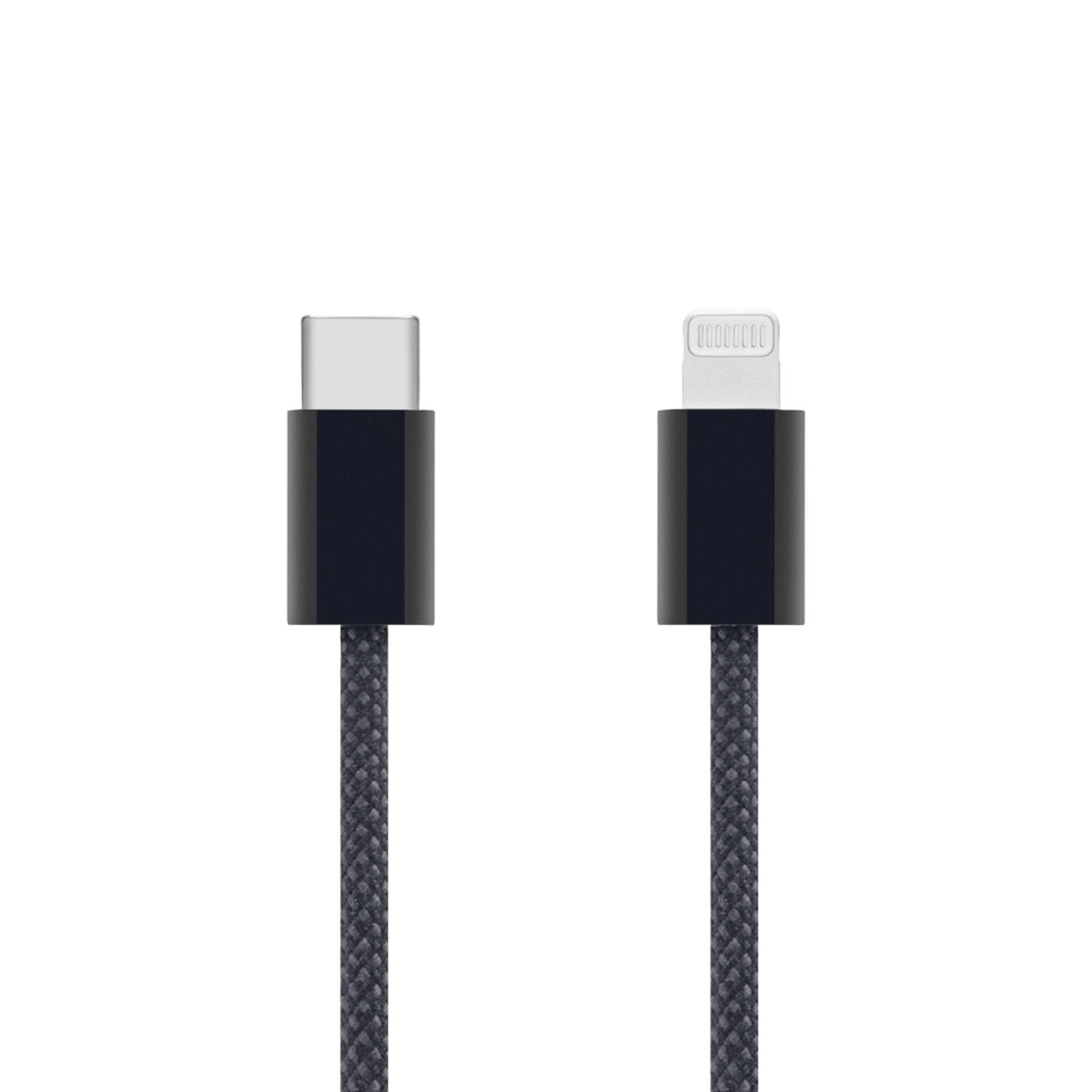 Linocell Flätad USB-C- till Lightning-kabel Svart 0,5 m