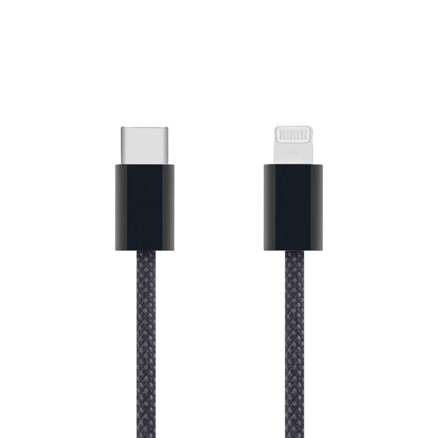 Linocell Flätad USB-C- till Lightning-kabel Svart 0,5 m