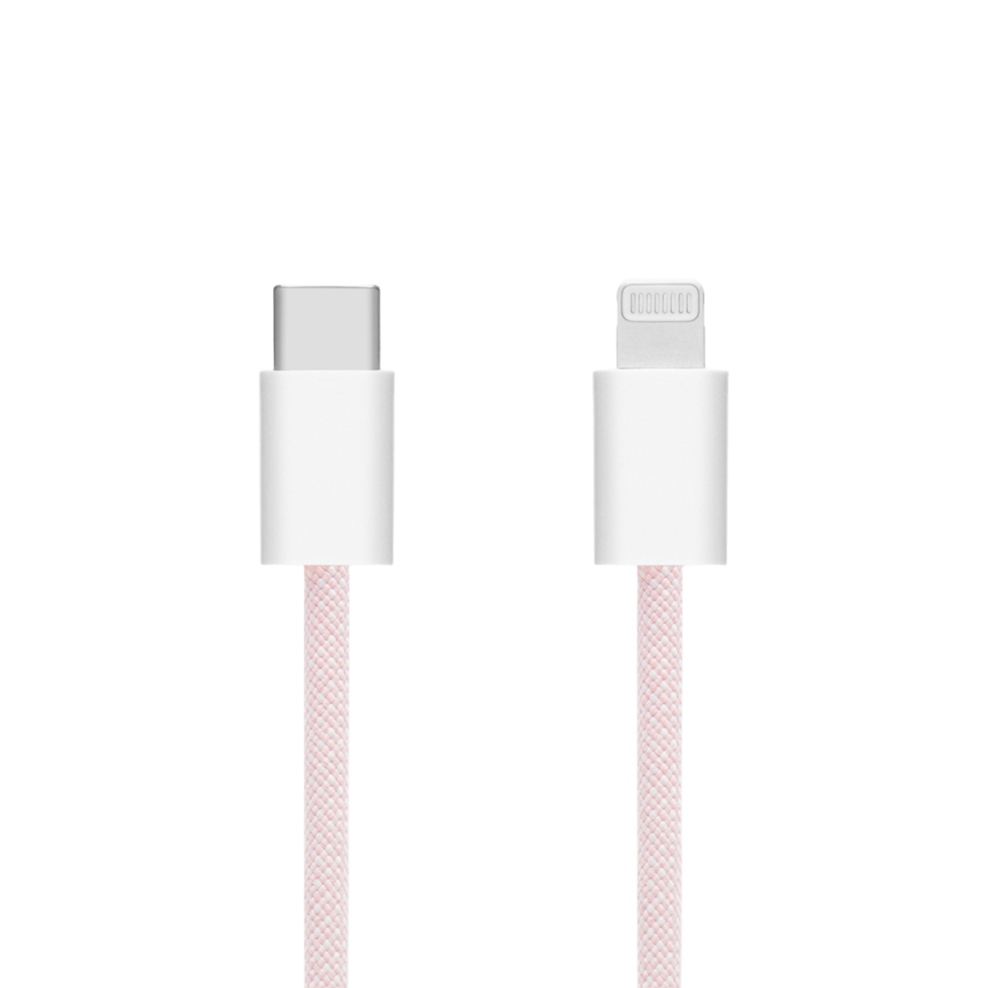 Linocell Flätad USB-C- till Lightning-kabel Rosa 0,5 m