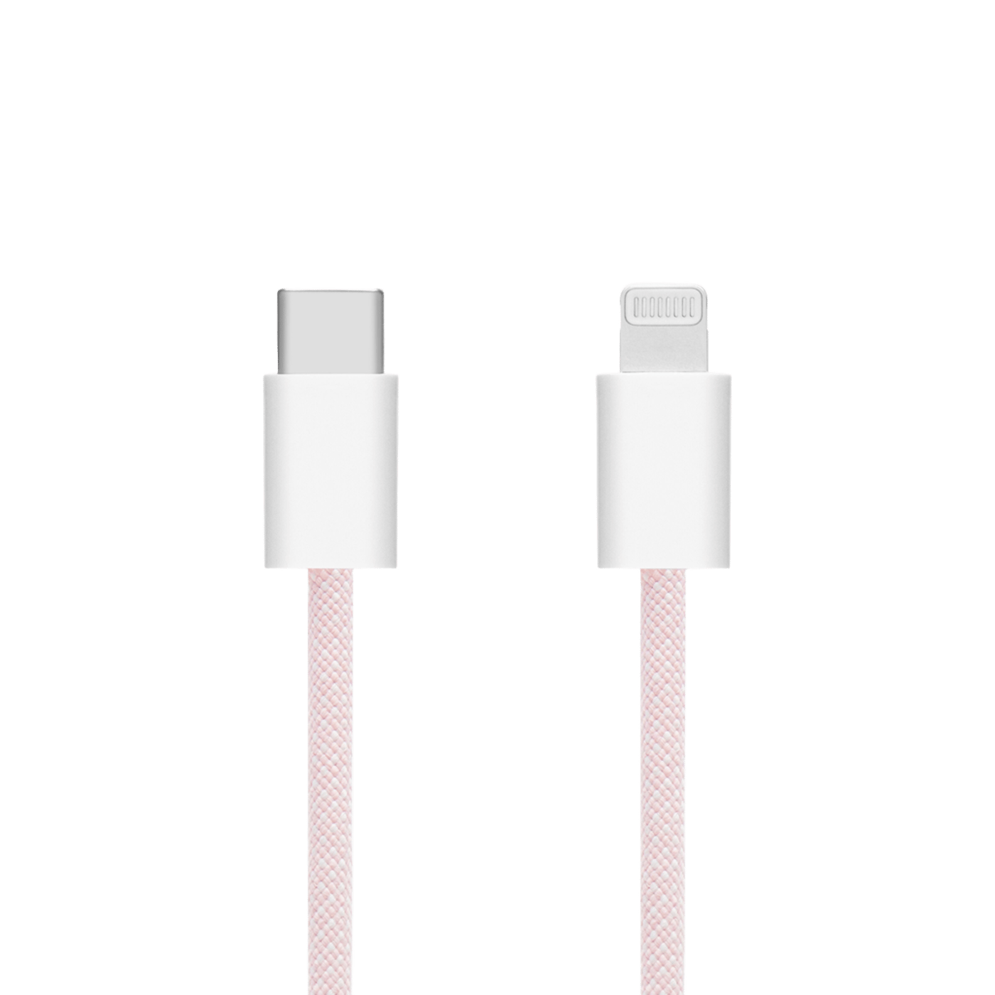 Linocell Flätad USB-C- till Lightning-kabel Rosa 1 m