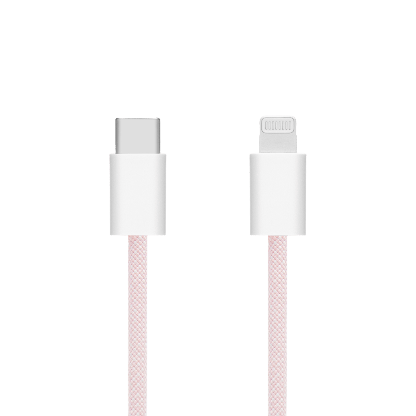 Linocell Flätad USB-C- till Lightning-kabel Rosa 2 m