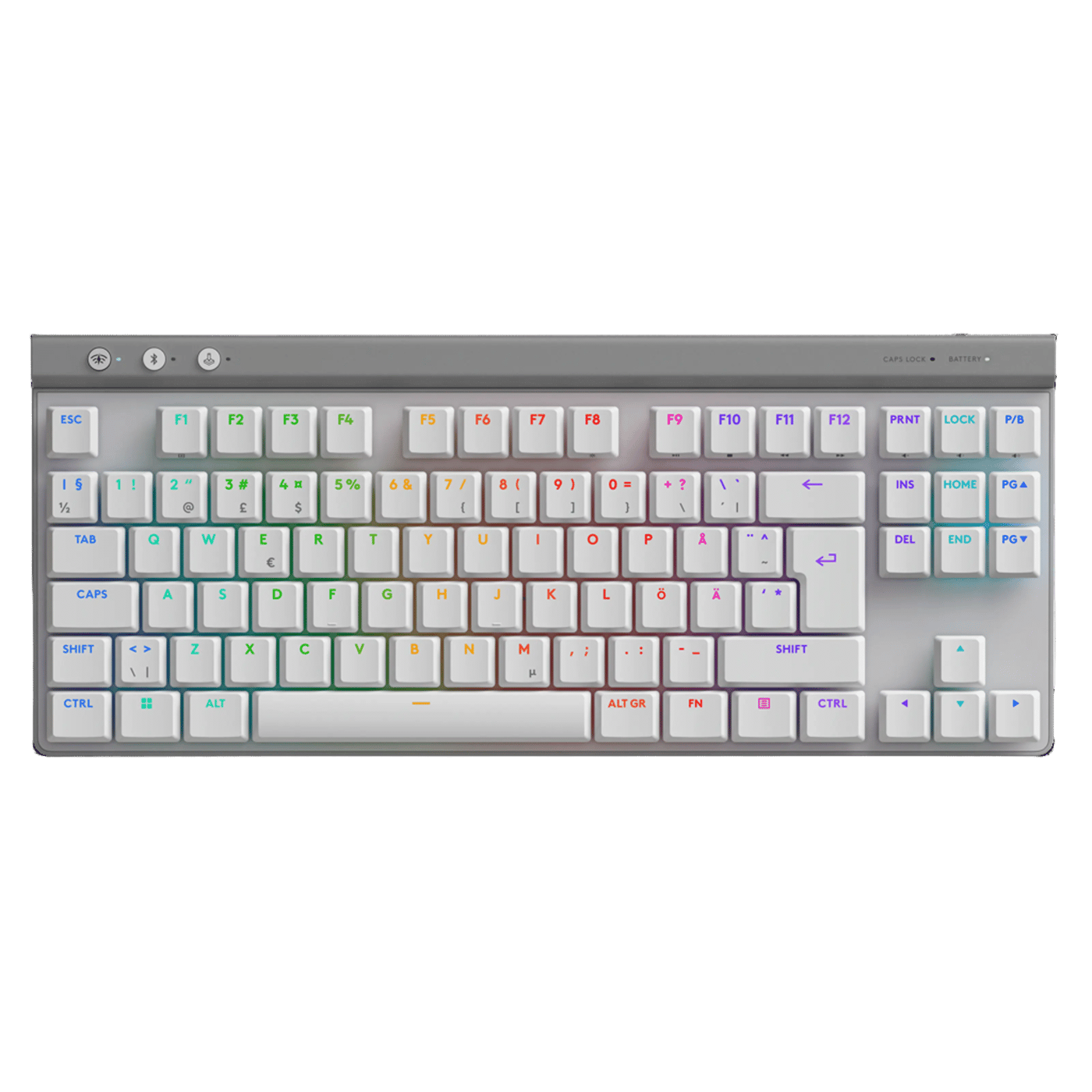 Logitech G515 Lightspeed TKL Trådløst gamingtastatur Tactile Hvit