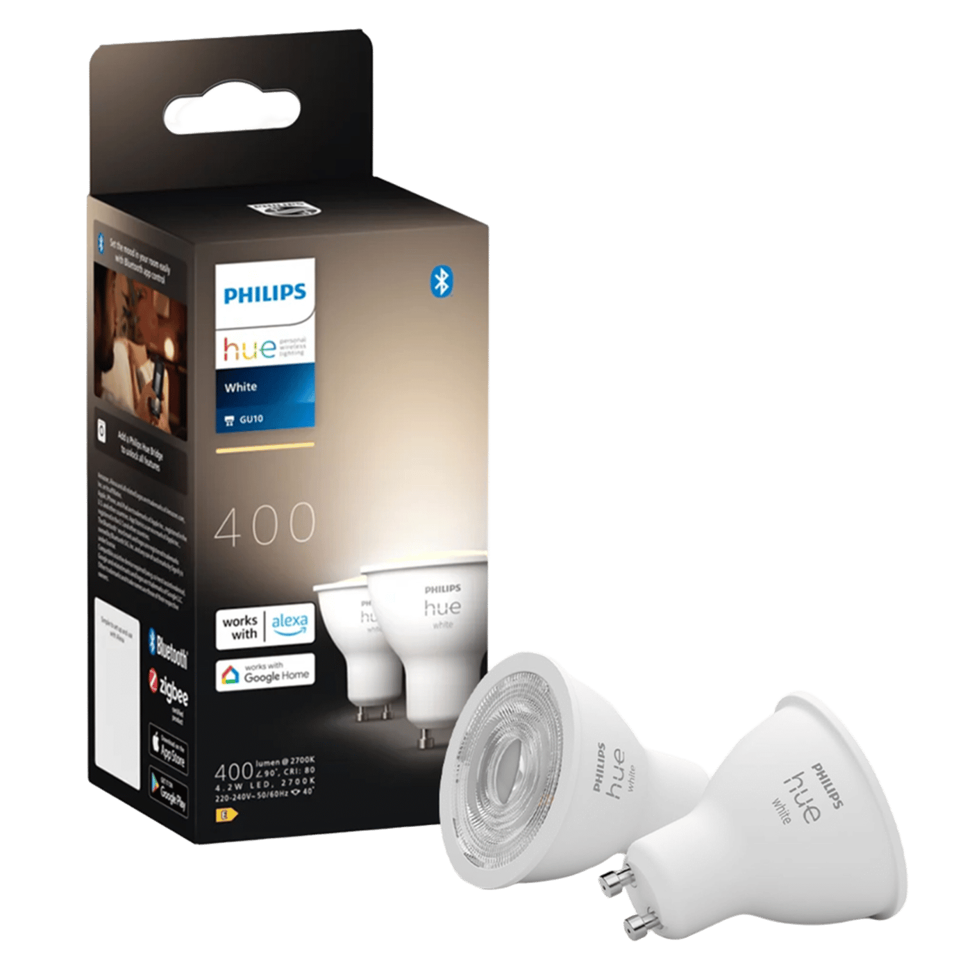 Philips Hue White Smart LED-lampa GU10 400 lm 2-pack