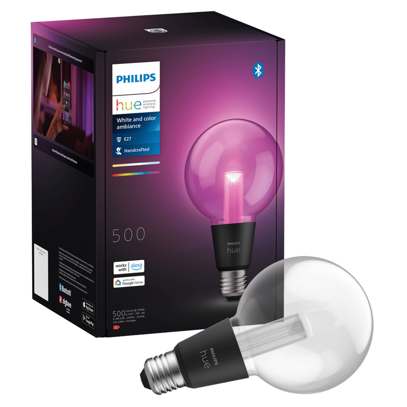 Philips Hue RGB G95 Smart LED-lampe E27 500 lm