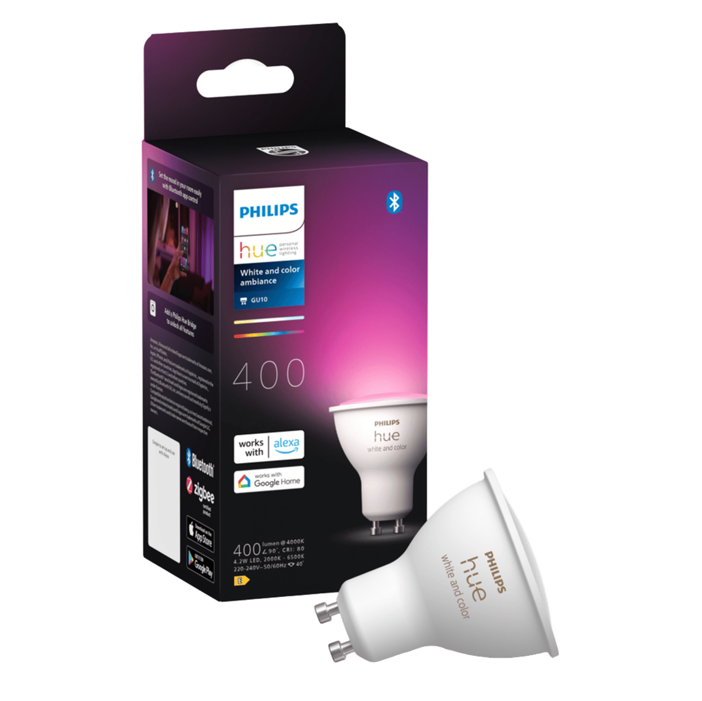 Philips Hue White and Color Ambiance Smart LED-lampa GU10 400 lm 1-pack
