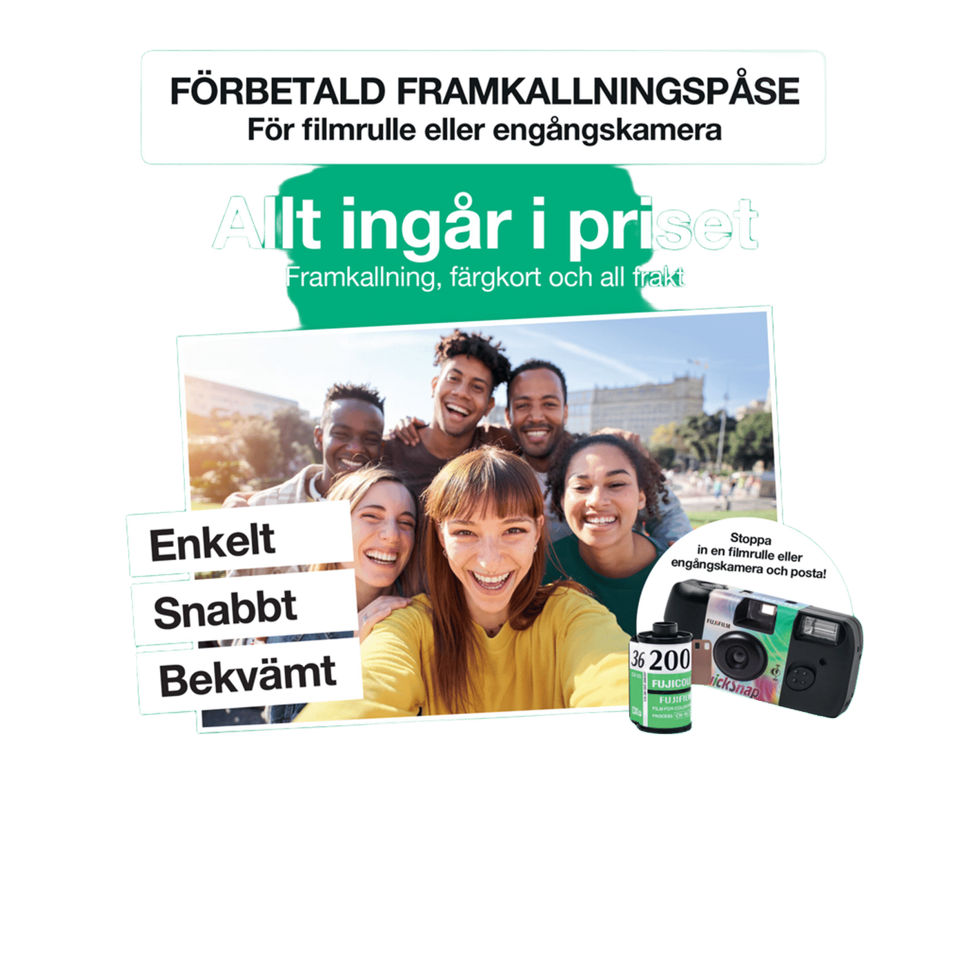 Fujifilm Framkallningspåse 36 bilder färg