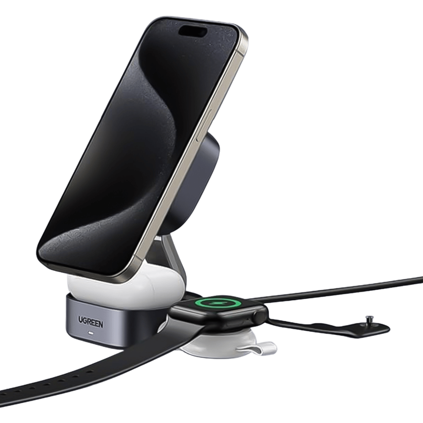 Ugreen UGREEN 2-i-1 Ladestativ med QI2 15 W