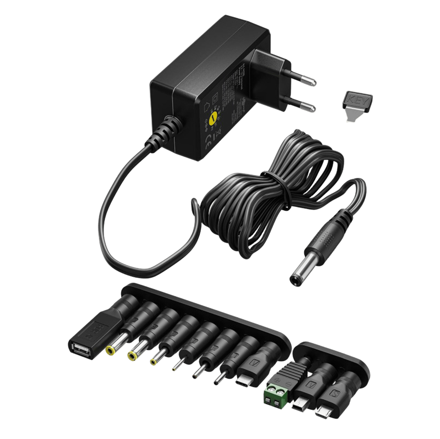 Justerbar strømadapter 3–12 V (DC) 27 W