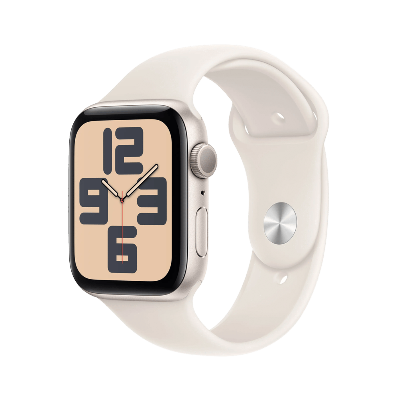 Apple Watch SE GPS 44 mm Starlight Case med Starlight Sport band M/L