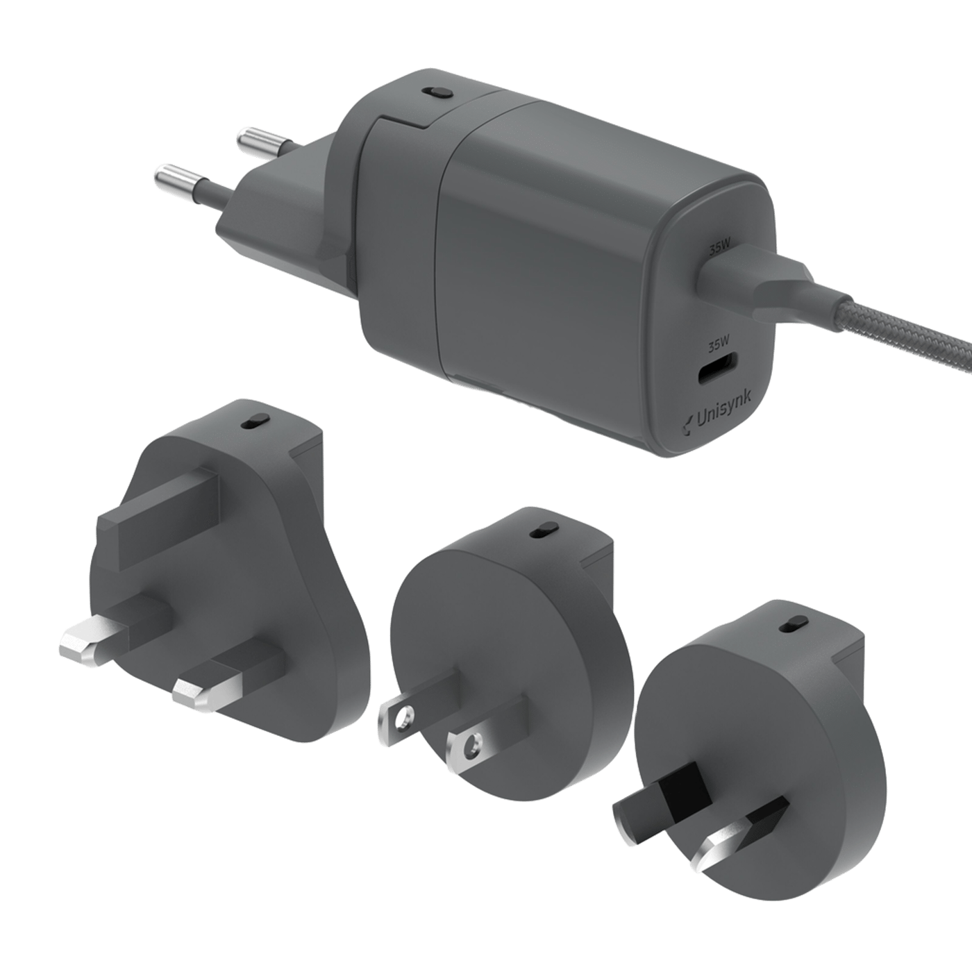 Unisynk Kompakt 2-ports rese-laddare – 35 W