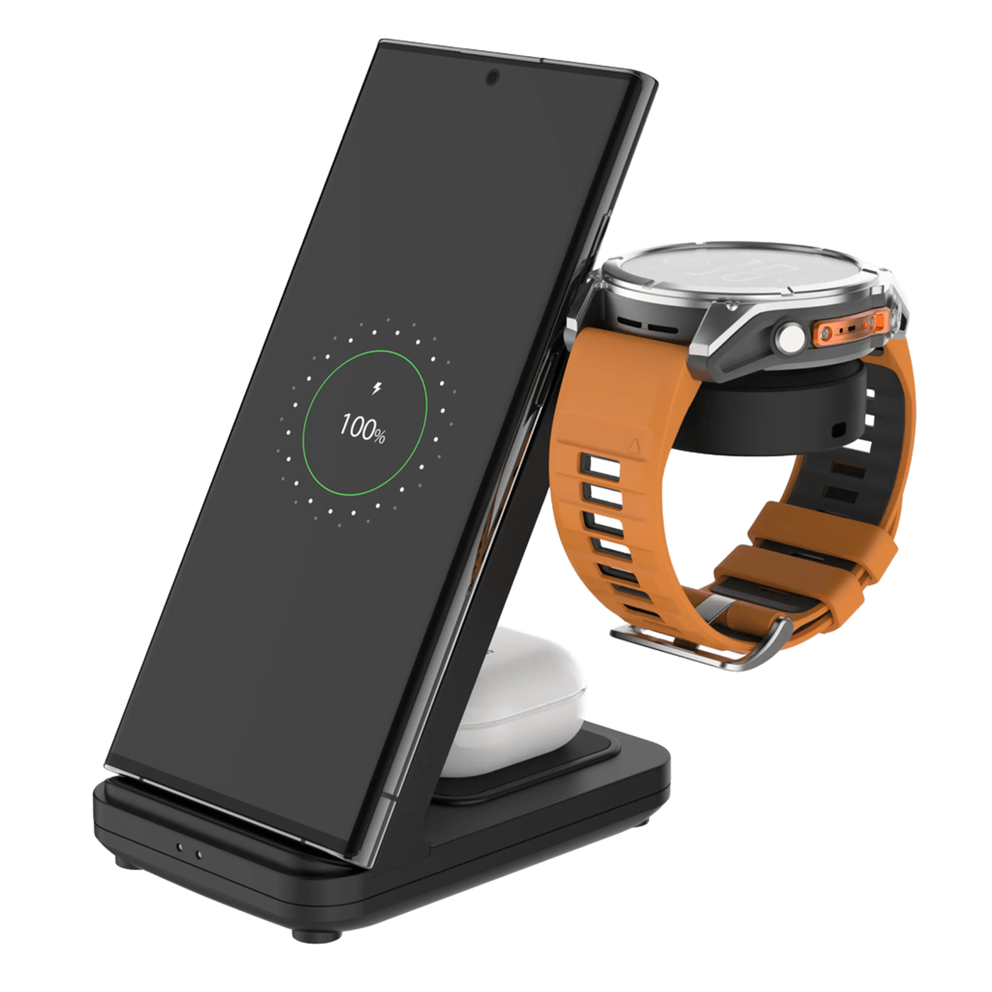 Fixed 3‑in‑1 Trådlös Laddstation för Garmin – Svart