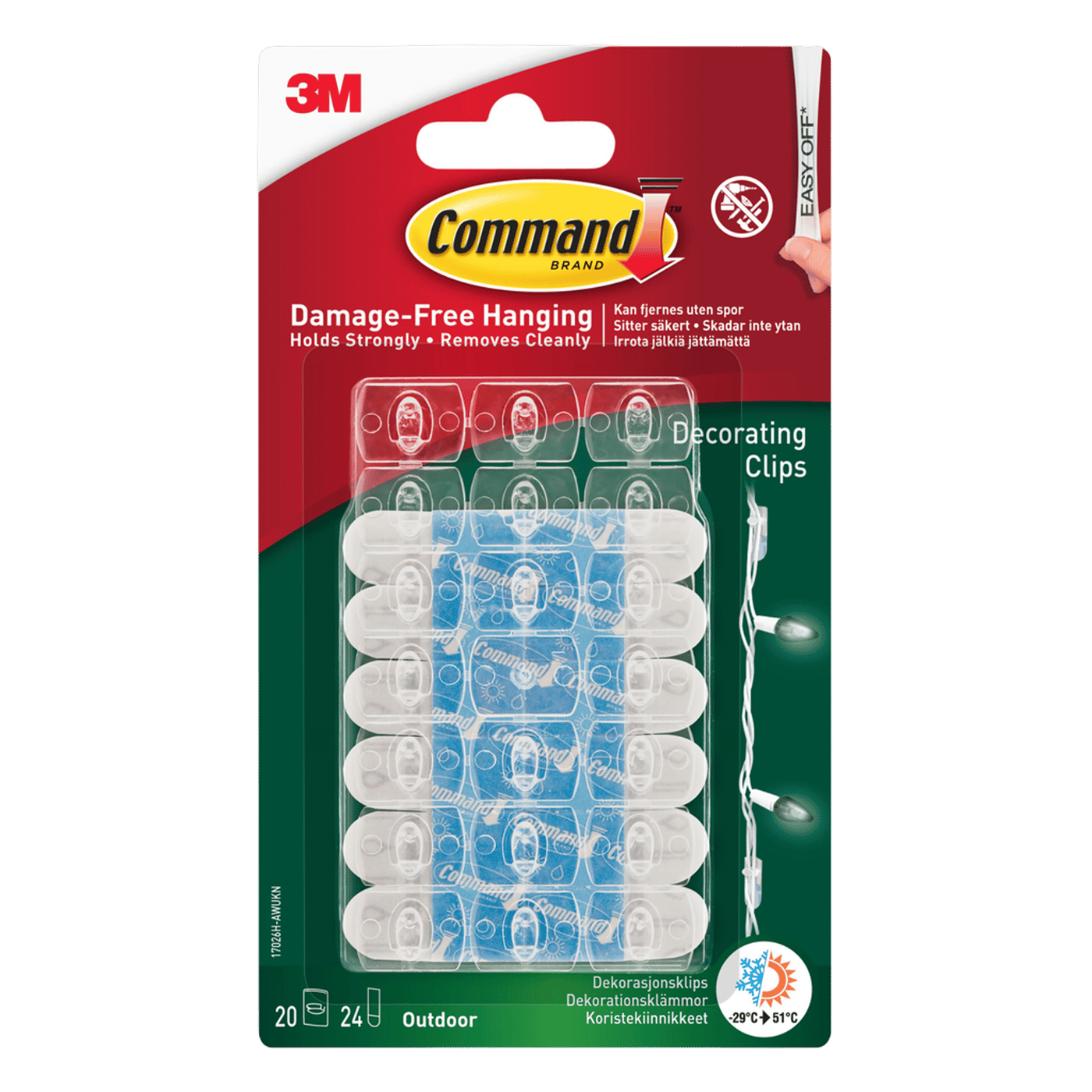 3M Command Självhäftande kabelhållare för utomhusbruk 20-pack