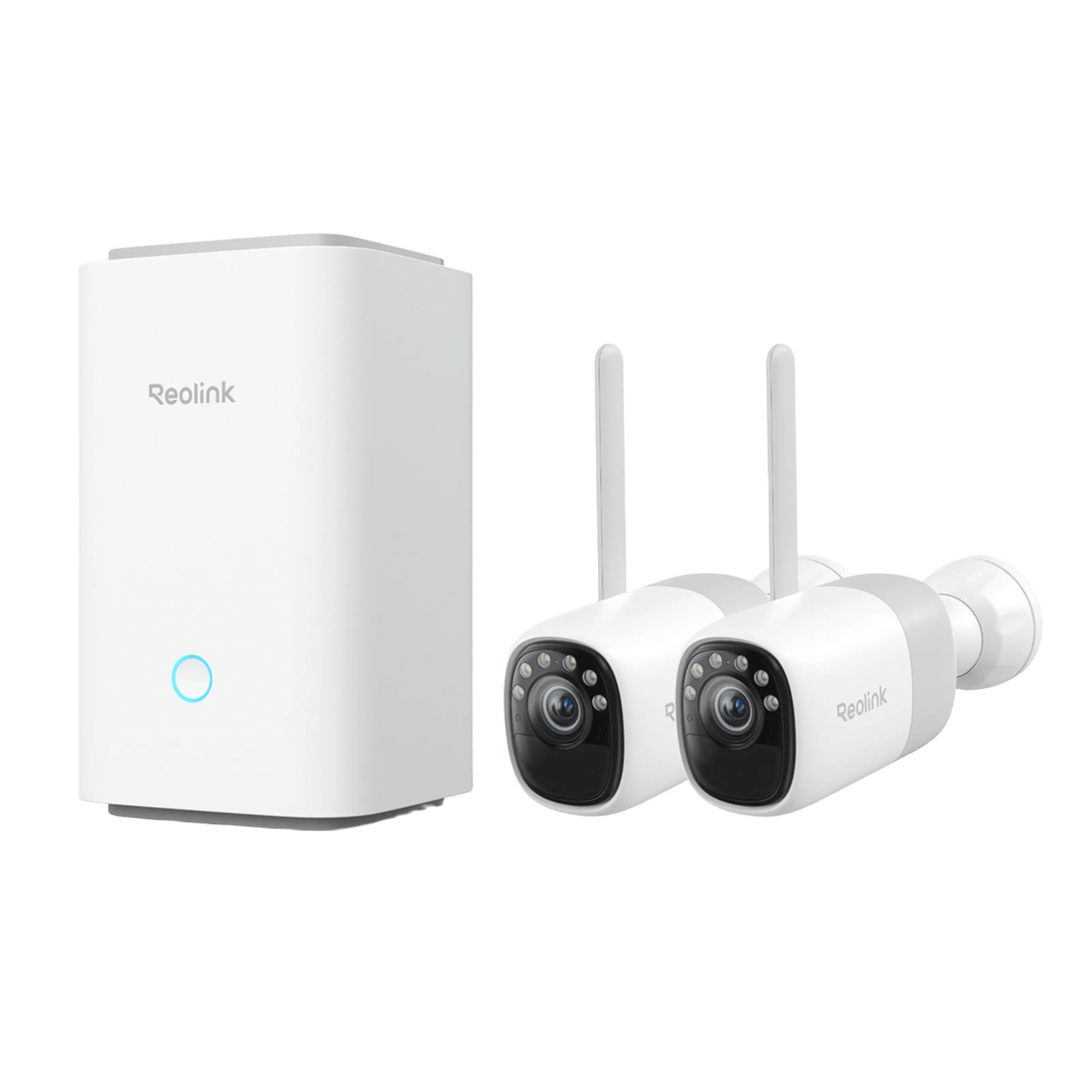 Reolink Home Hub med 2x Altas 2K-kameraer